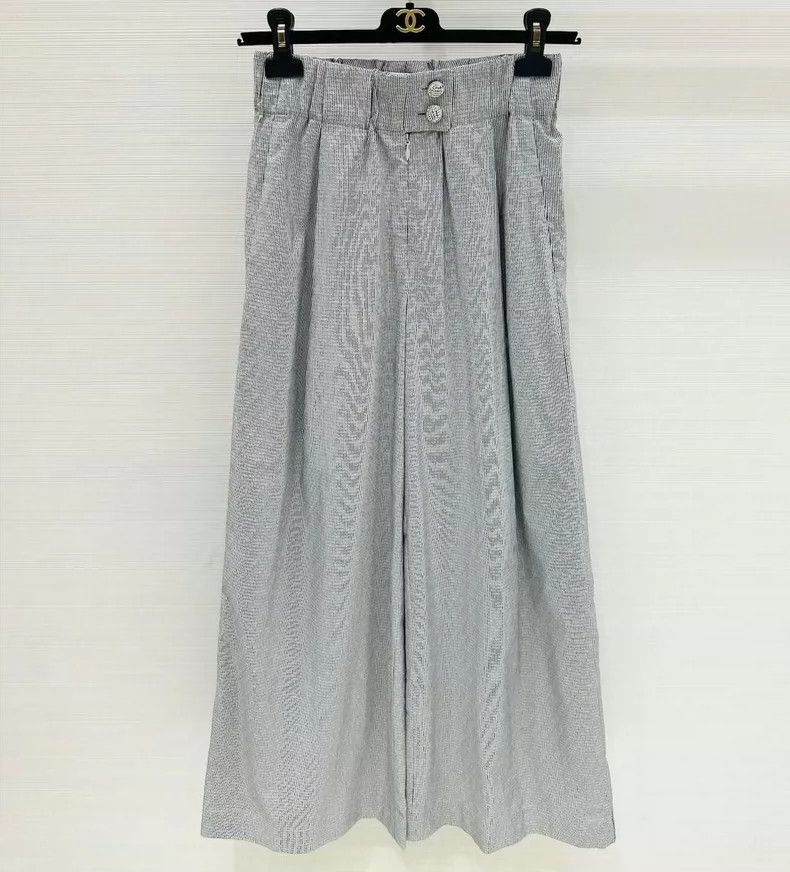 Chanel Chanel 24 striped wide-leg trousers Size 42" / US 20 - 1 Thumbnail