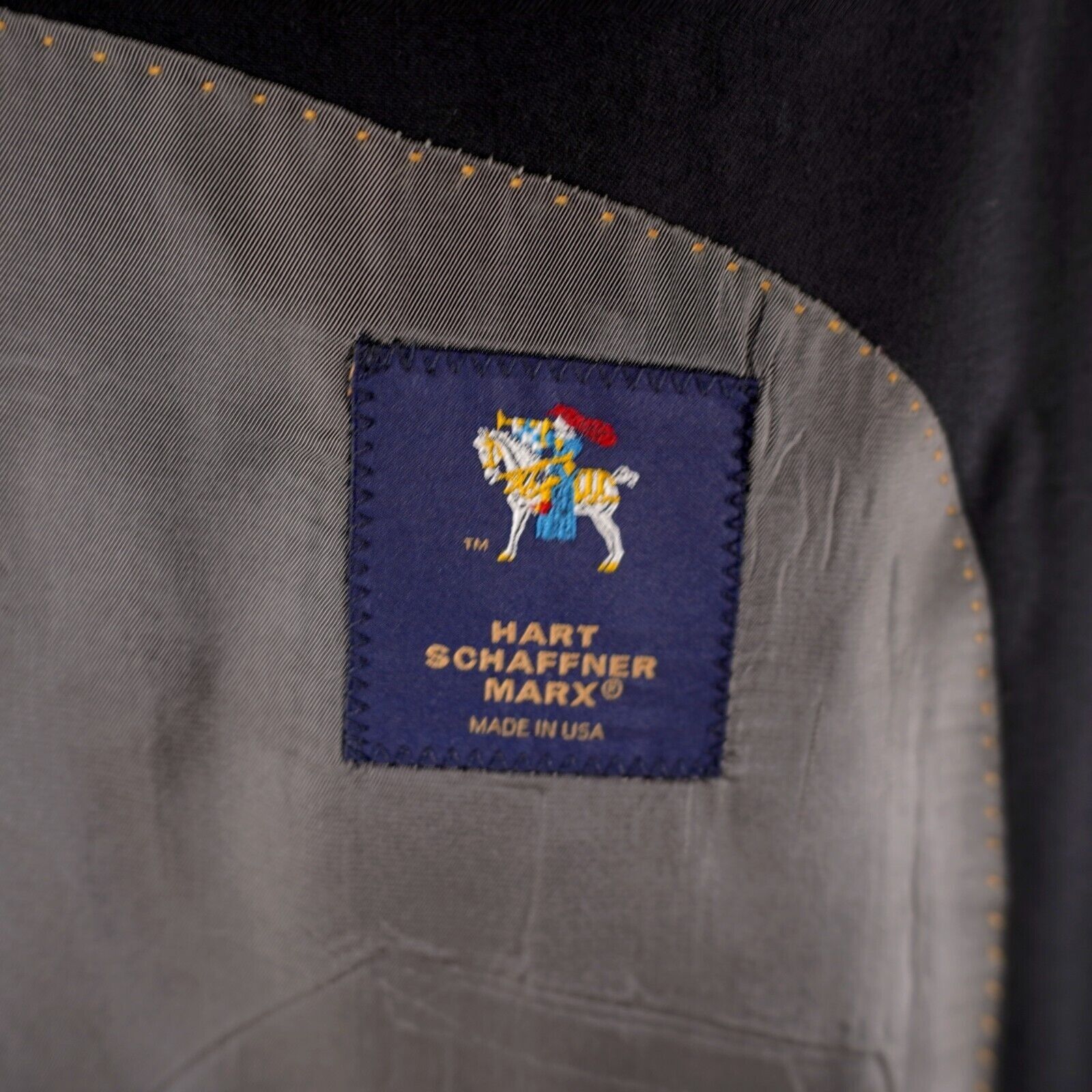 Hart Schaffner Marx Hart Schaffner Marx Wool Black 2 Button Blazer / Suit Jacket Size 44L - 9 Thumbnail