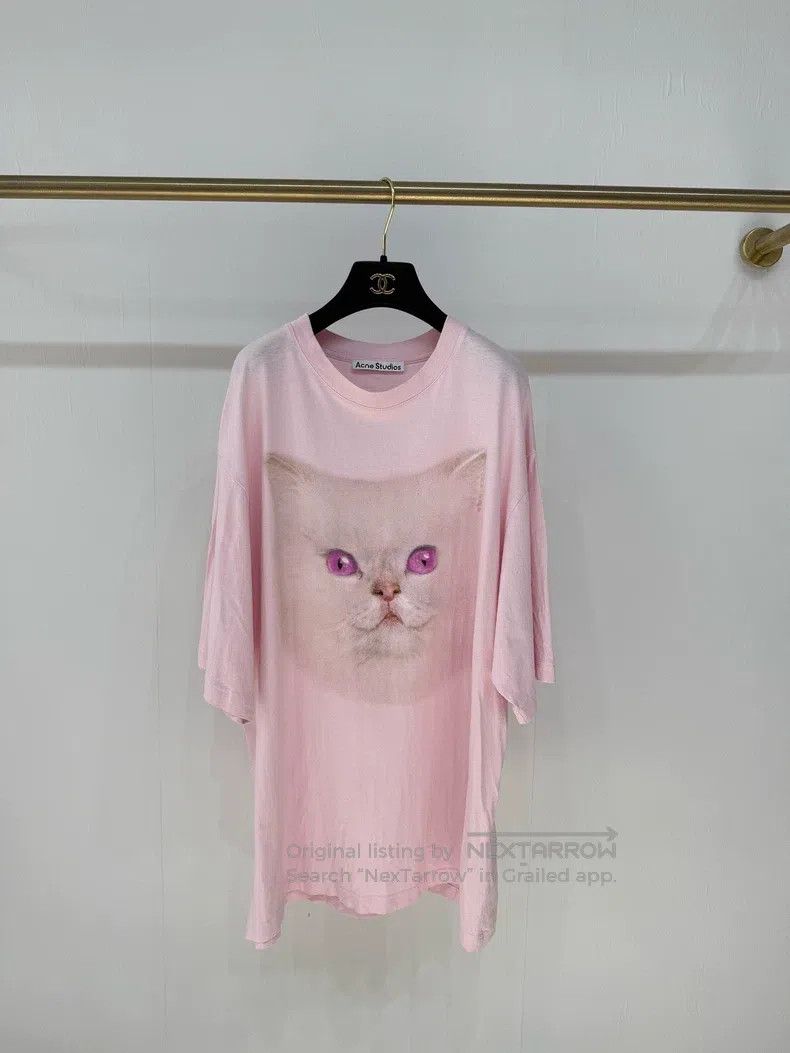Acne Studios Acne Studios Pink Cat Printed Short Sleeve T-Shirt Size M / US 6-8 / IT 42-44 - 1 Thumbnail
