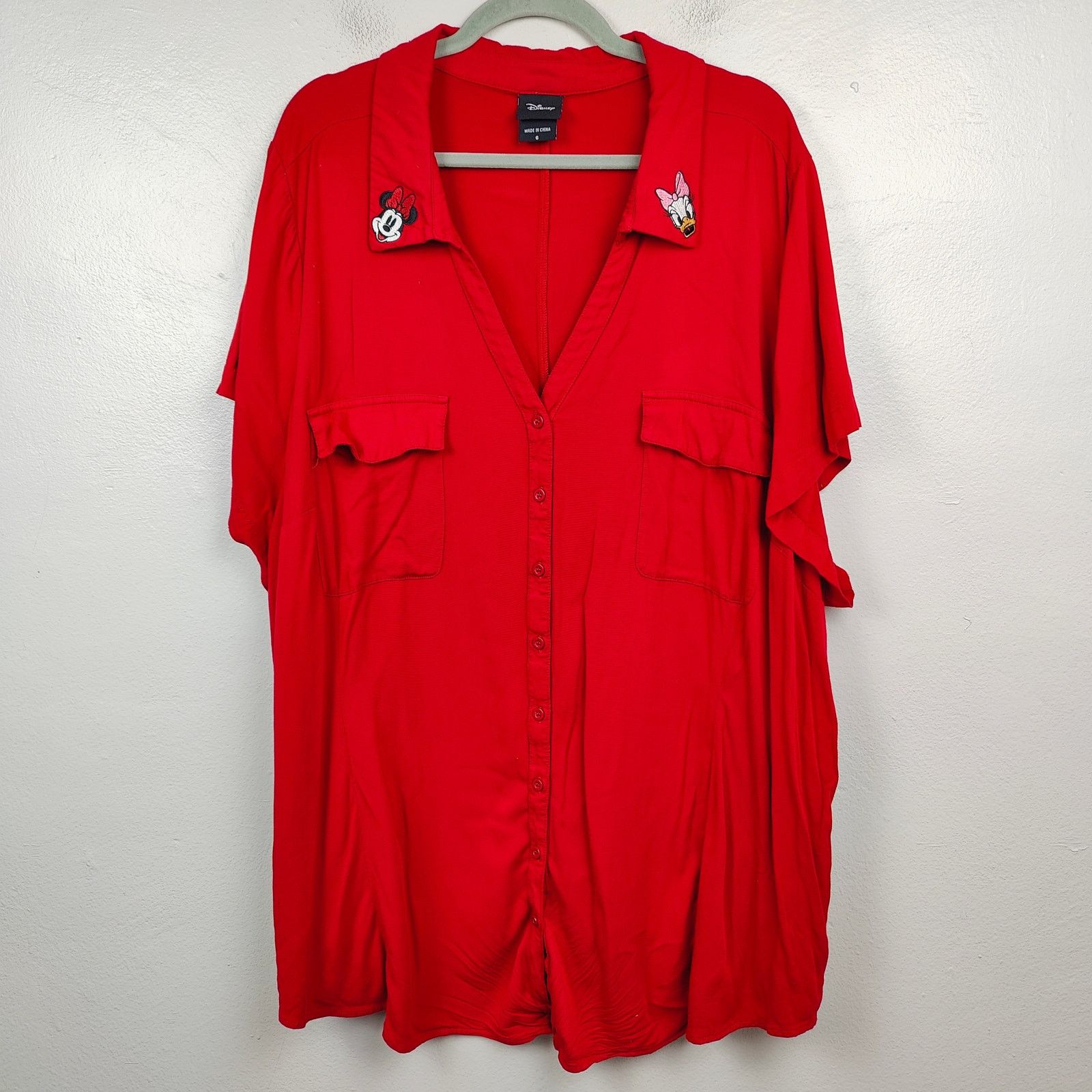 Other Disney Americana Top 6X Red Minnie Mouse Daisy Stretch Size 4XL / US 24-26 - 1 Thumbnail