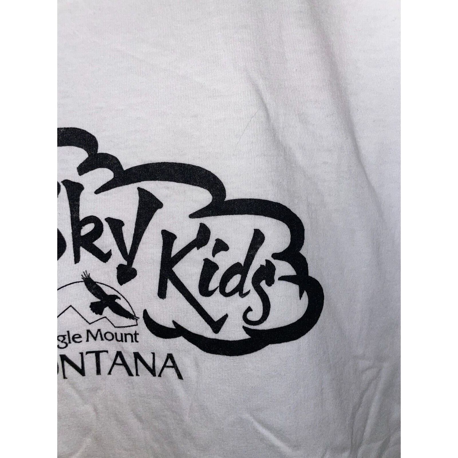 Jerzees Vintage Big Sky Shirt Kids Eagle Mount Montana Tee 90s Large Size US L / EU 52-54 / 3 - 4 Thumbnail