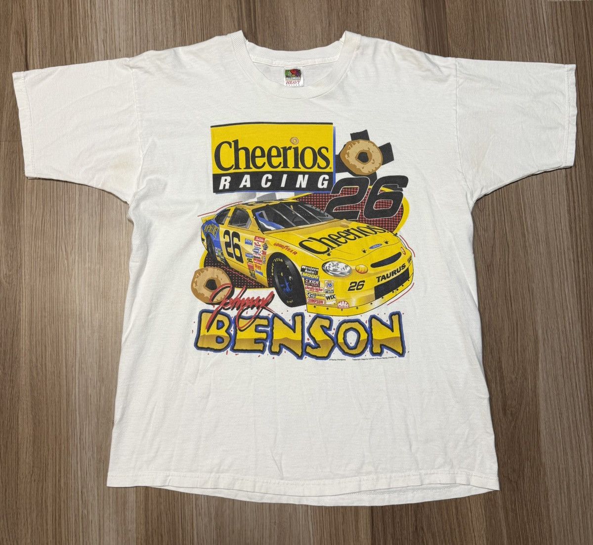 NASCAR Johnny Benson Cheerios Racing Nascar Tee Mens XL AOP Vintage Size US XL / EU 56 / 4 - 1 Thumbnail