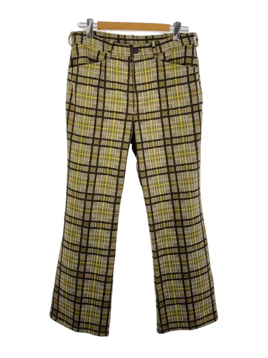 Needles Needles Boot Cut Polyester Student Pants Beige Check Size US 32 / EU 48 - 1 Thumbnail