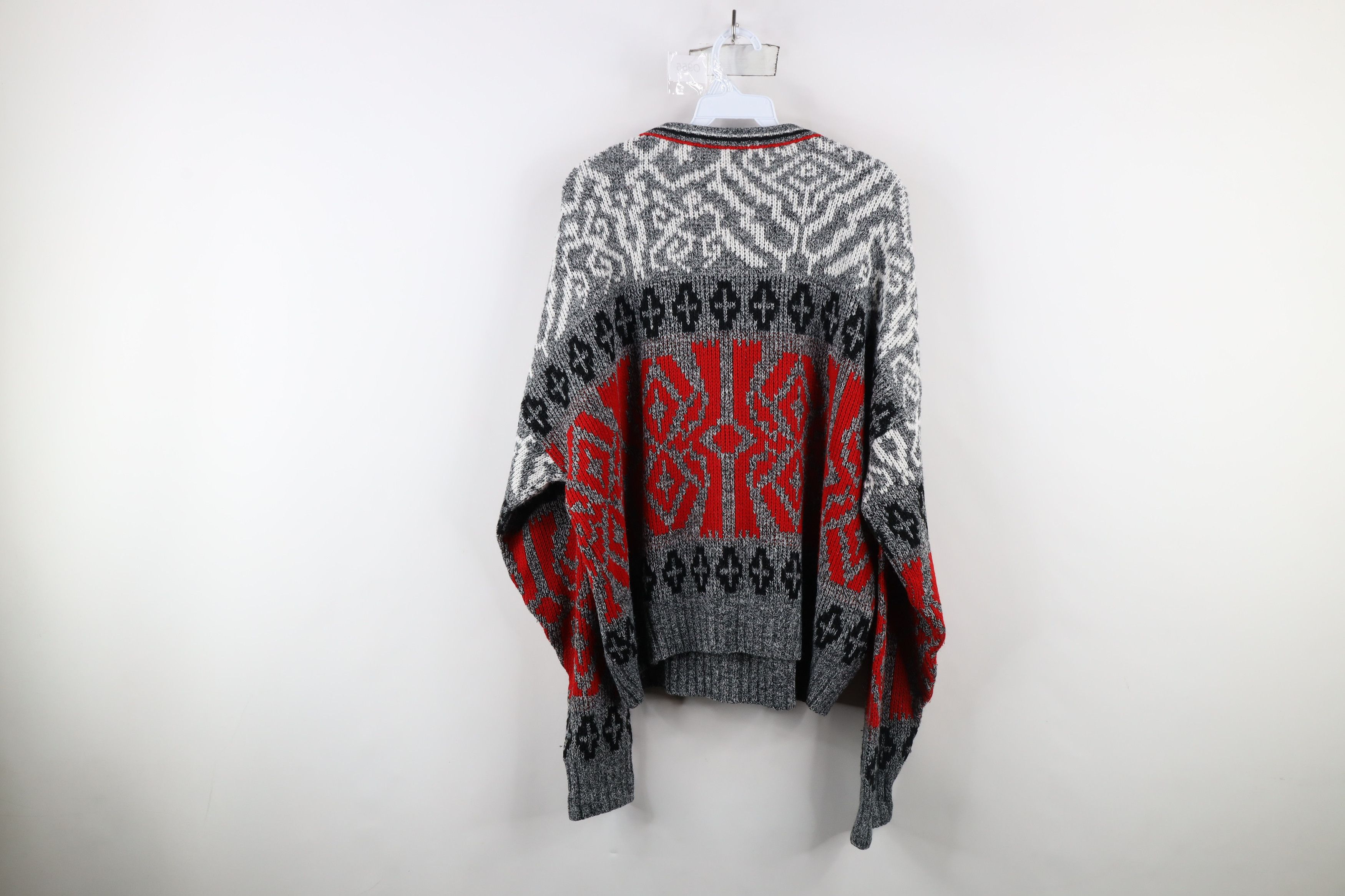 Vintage Vintage 90s Streetwear Geometric Boxy Fit Knit Dad Sweater Size US XXL / EU 58 / 5 - 6 Thumbnail