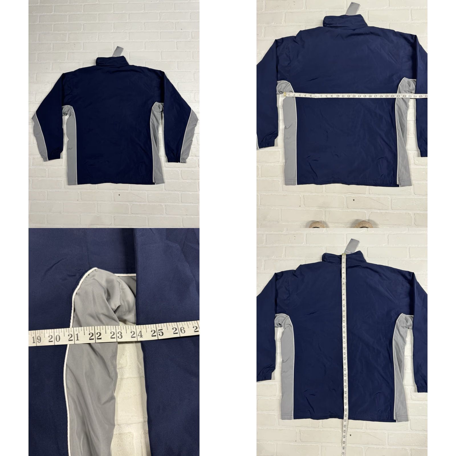 Reebok VINTAGE Reebok Windbreaker Jacket Mens M Navy Gray Lined NWT Y2K Size US M / EU 48-50 / 2 - 9 Thumbnail