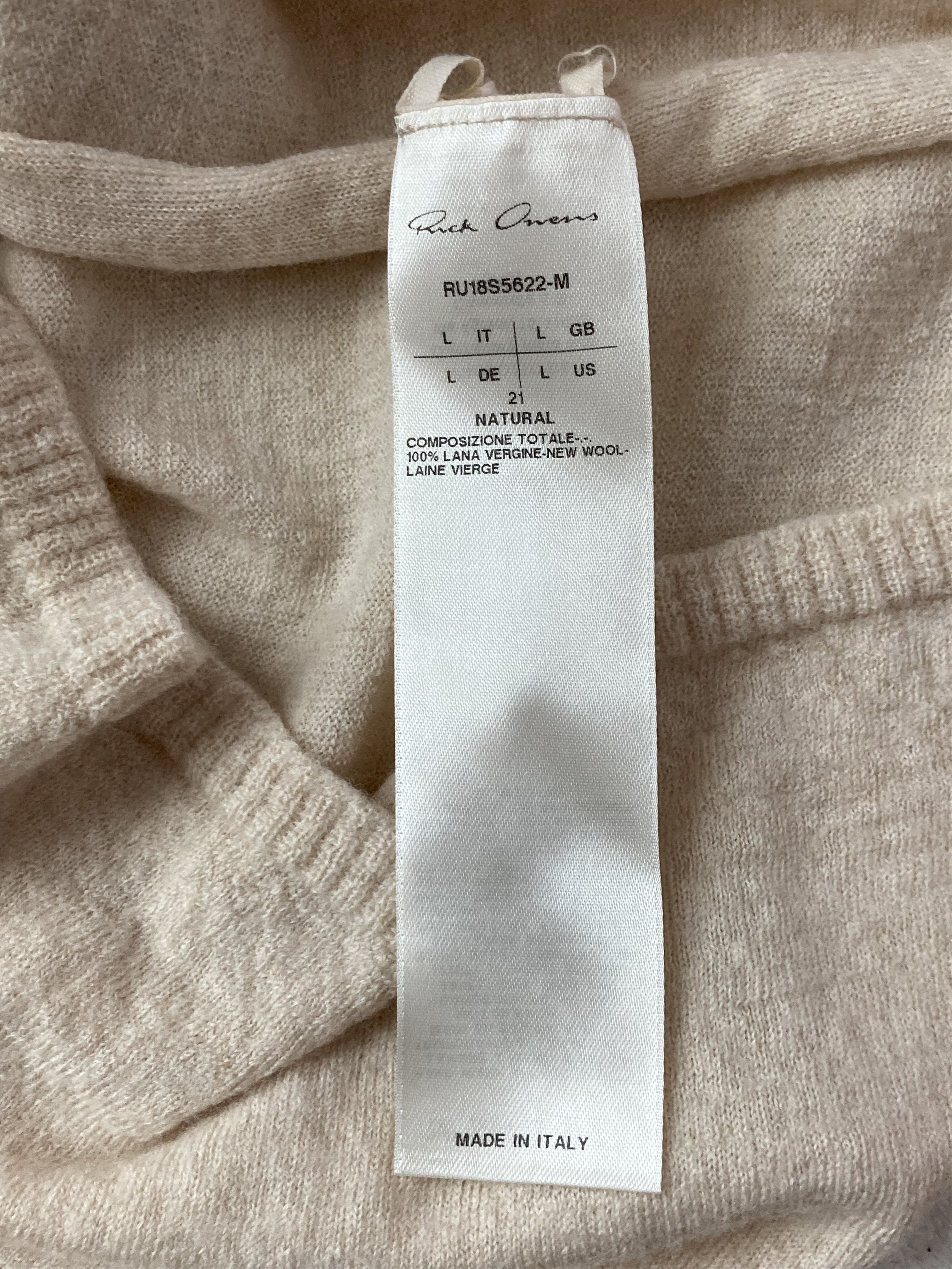 Rick Owens Rick owens vergine wool knit Size US L / EU 52-54 / 3 - 8 Thumbnail