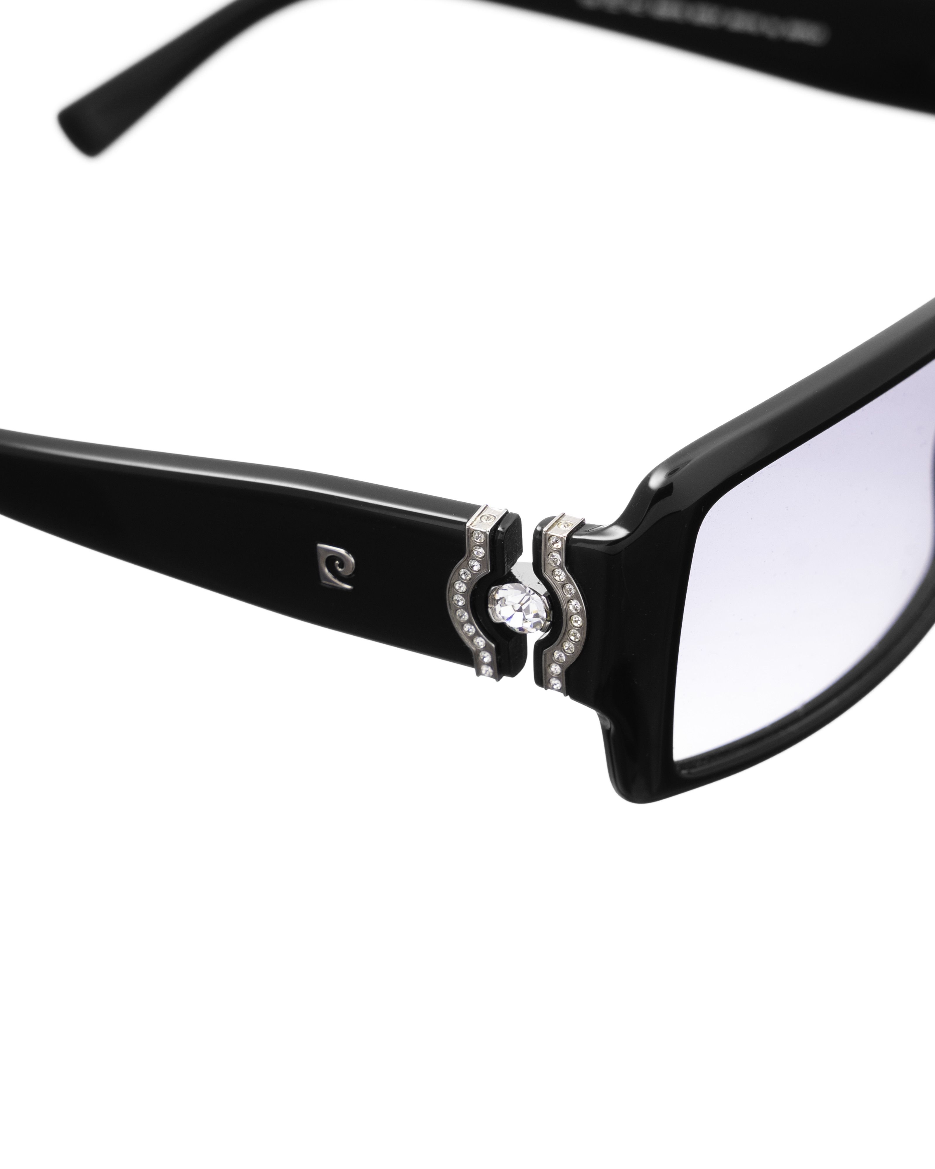 Pierre Cardin Pierre Cardin 00s Rectangle Black Sunglasses With Crystals Size ONE SIZE - 2 Thumbnail