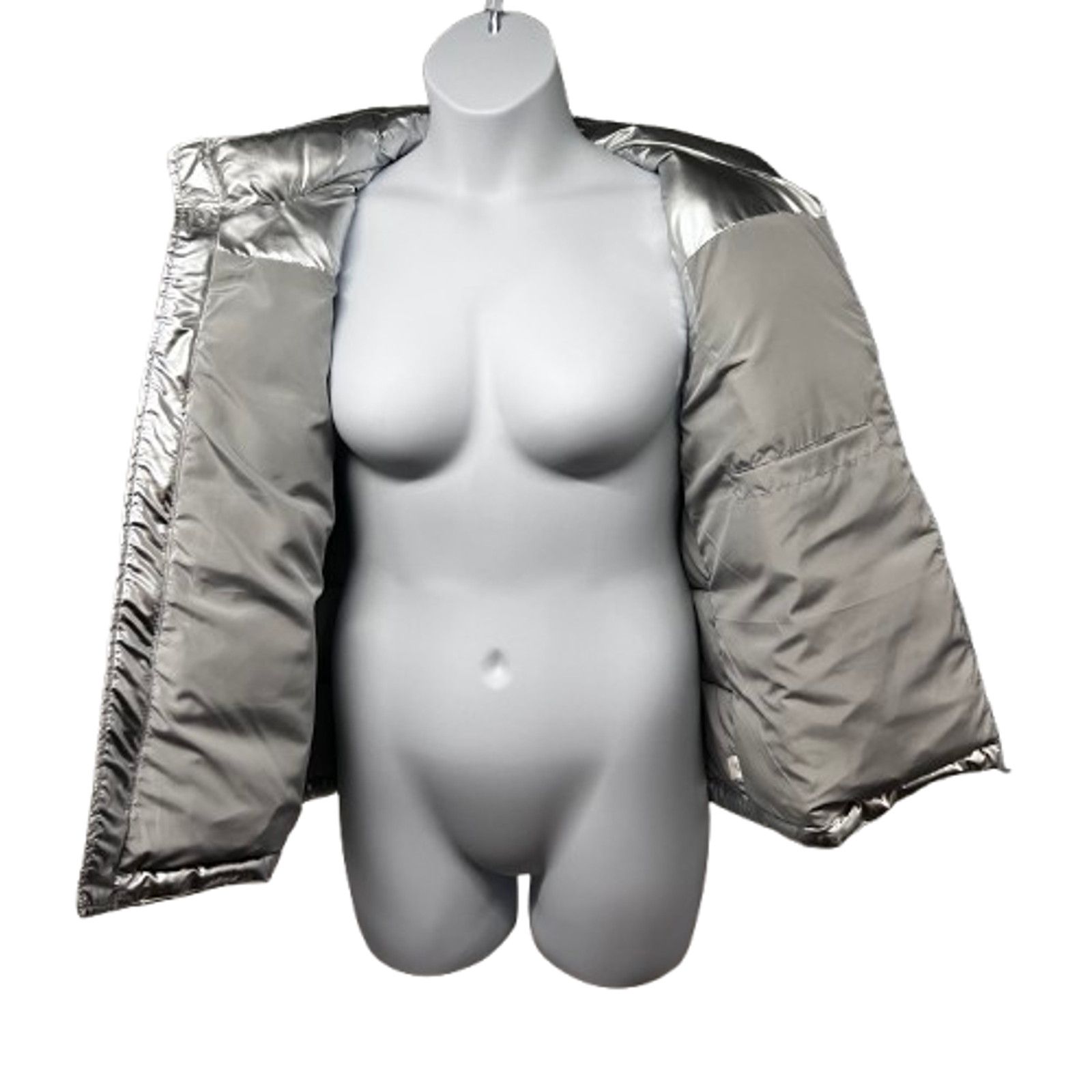 Victoria's Secret Victorias Secret Metallic Silver Zip Up Puffer Vest Jacket L Size L / US 10 / IT 46 - 4 Thumbnail