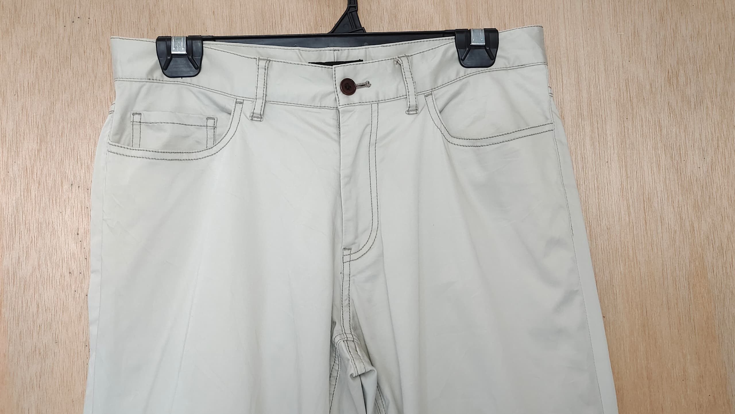 Burberry × If Six Was Nine BURBERRY BLACK LABEL KHAKI BEIGE SOFT COTTON PANTS JEANS Size 31" - 3 Thumbnail