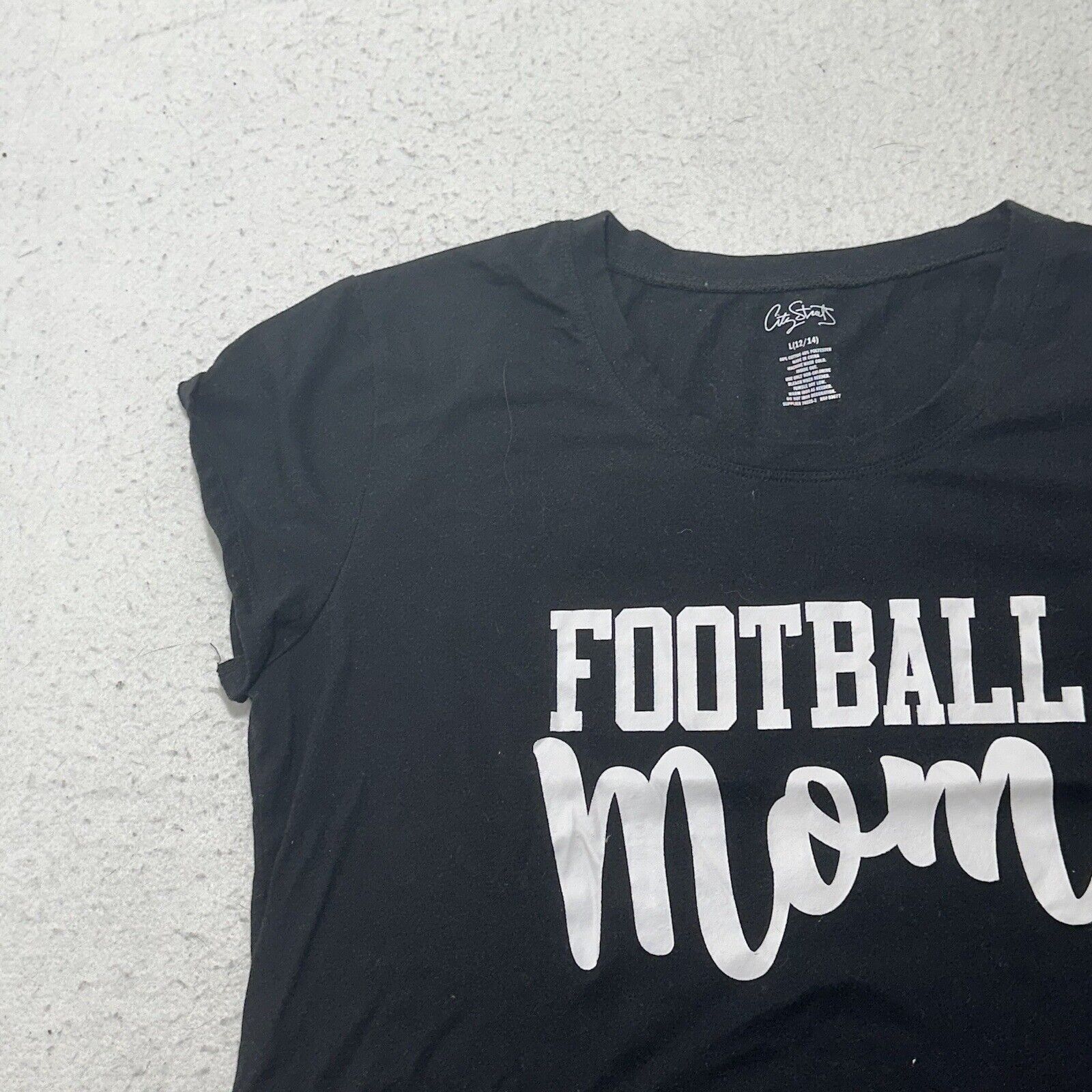 City Streets City Streets Large Football Mom Black Graphic T Shirt Size L / US 10 / IT 46 - 5 Thumbnail
