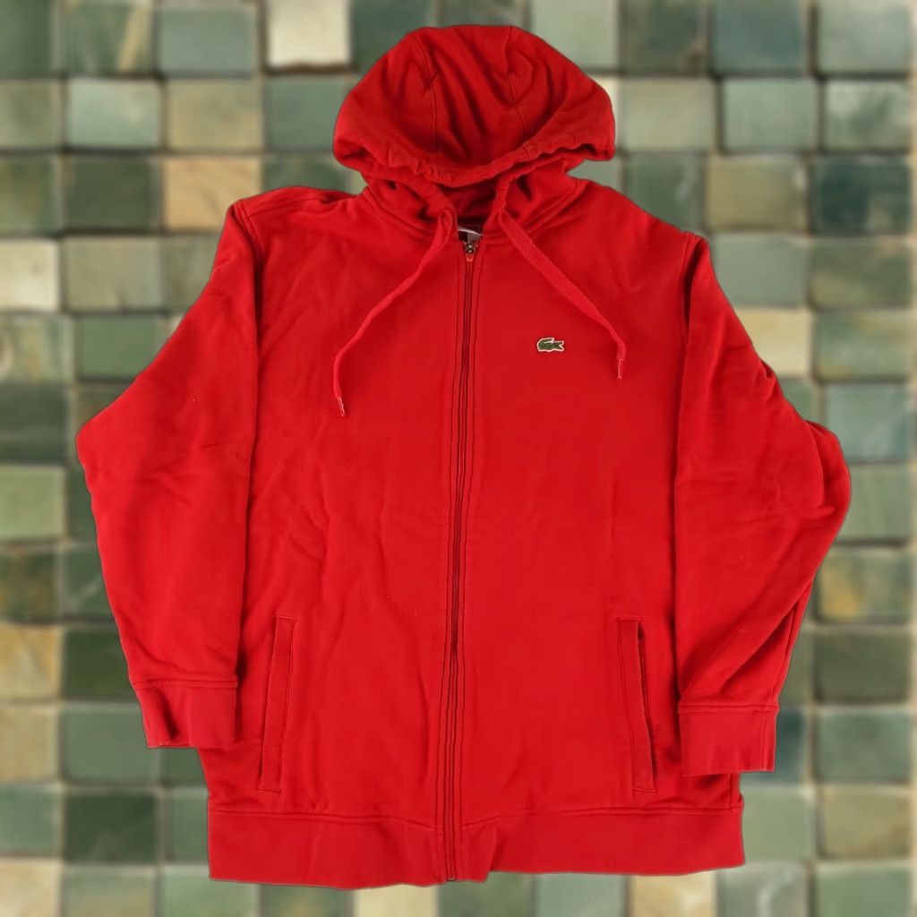 Lacoste Lacoste Sport Full Zip Hoodie Sweatshirt Jacket Red Mens 2XL XXL Size US XXL / EU 58 / 5 - 1 Thumbnail