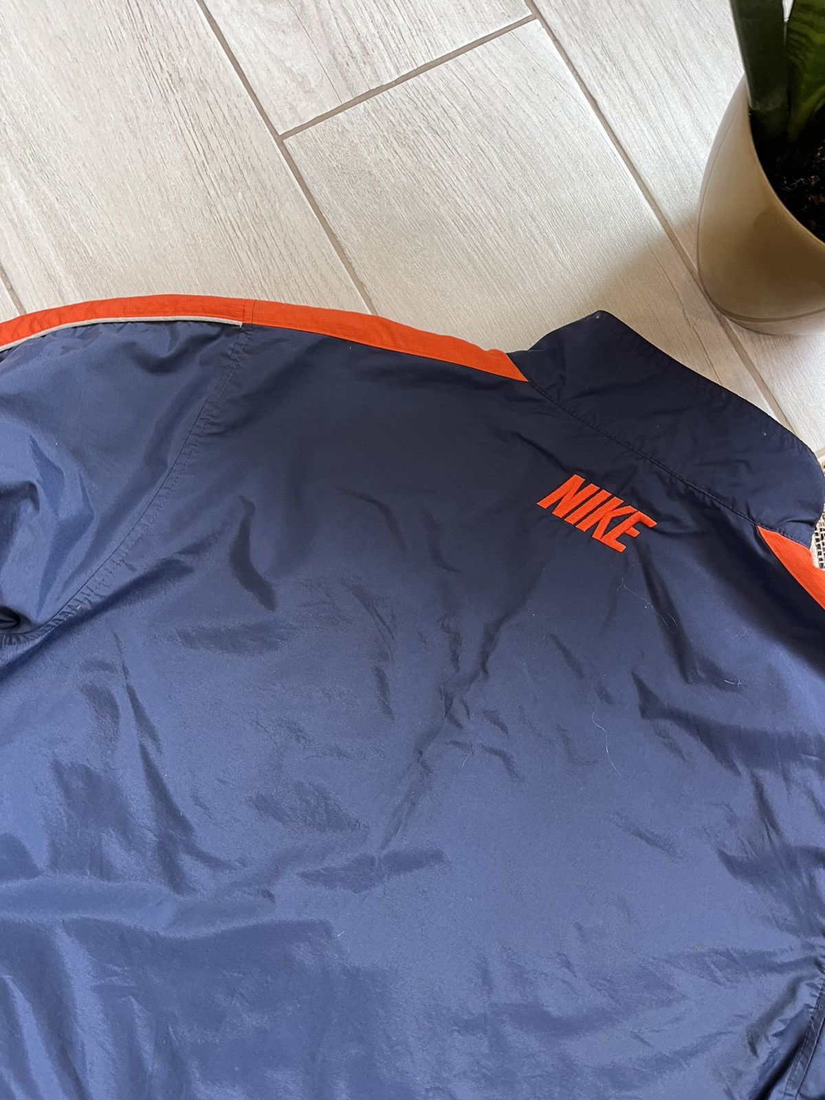Nike × Vintage Vintage Nike jacket navy nylon windbreaker raincoat Size US L / EU 52-54 / 3 - 15 Thumbnail