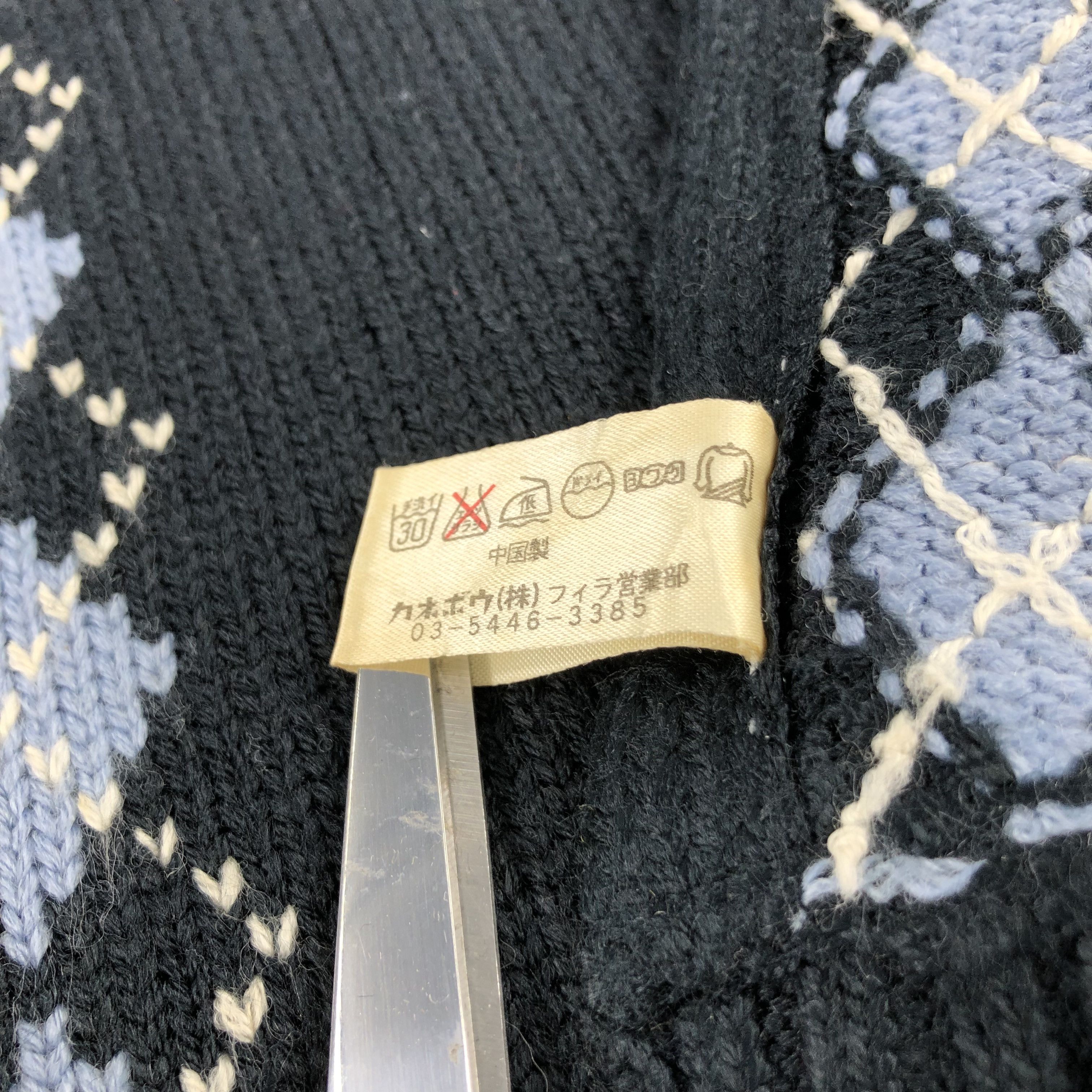 Fila Fila Argyle Wool Scarf Muffler V879 Size ONE SIZE - 6 Thumbnail