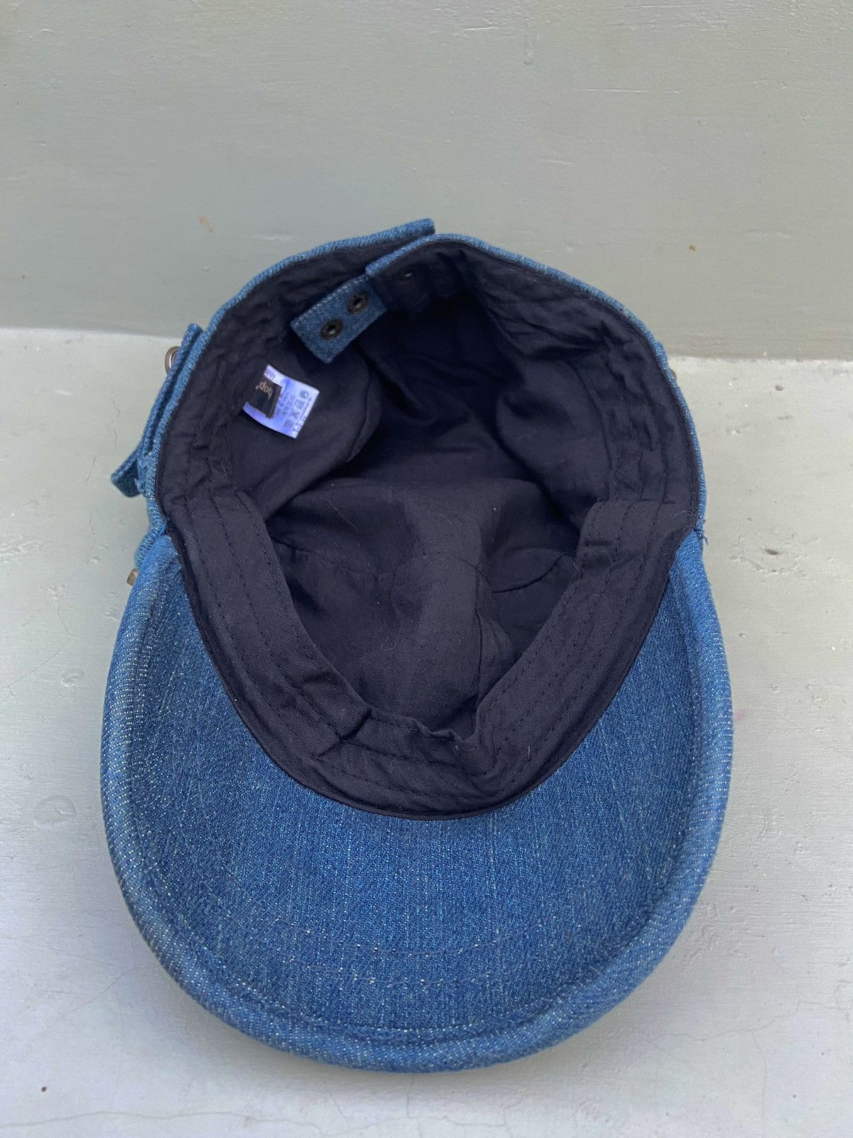 Le Grande Bleu (L.G.B.) 2000s leshop punk studded button denim patrol hat Size ONE SIZE - 6 Thumbnail