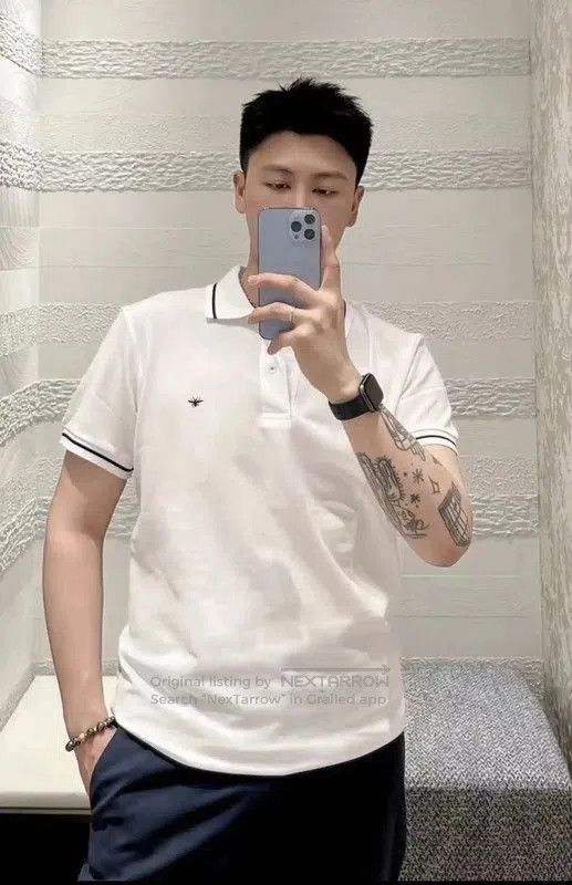 Dior Dior Men's Summer White Cotton Polo . Size US L / EU 52-54 / 3 - 7 Thumbnail