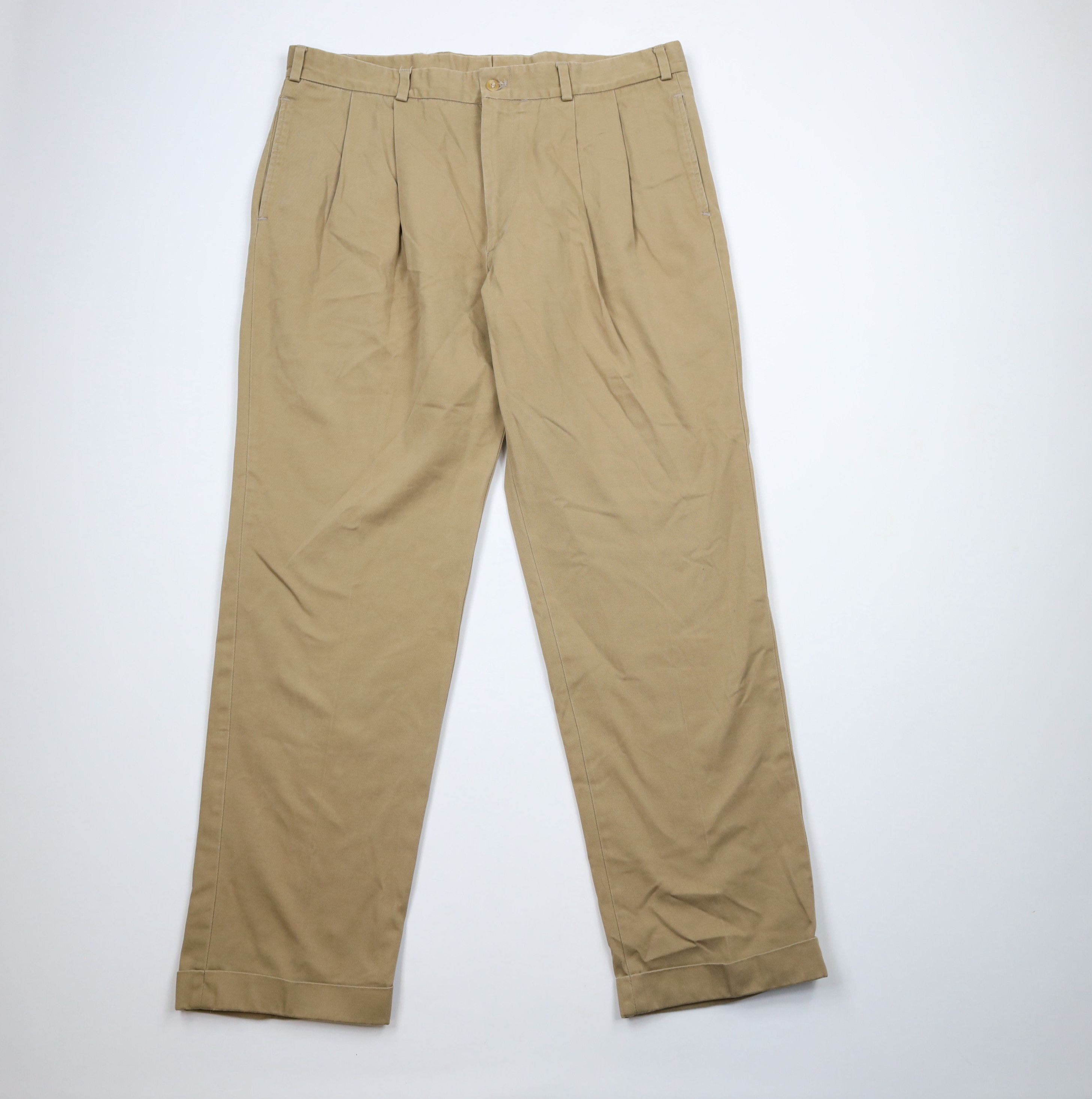 Bills Khakis × Vintage Vintage Bills Khakis Pleated Cotton Twill Pants Beige USA Size US 40 / EU 56 - 1 Thumbnail
