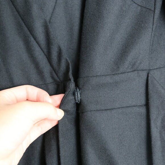 J.Crew J.Crew Black 100% Wool 3/4 Sleeve Belted Wrap Bodycon Dress Size S / US 4 / IT 40 - 8 Thumbnail