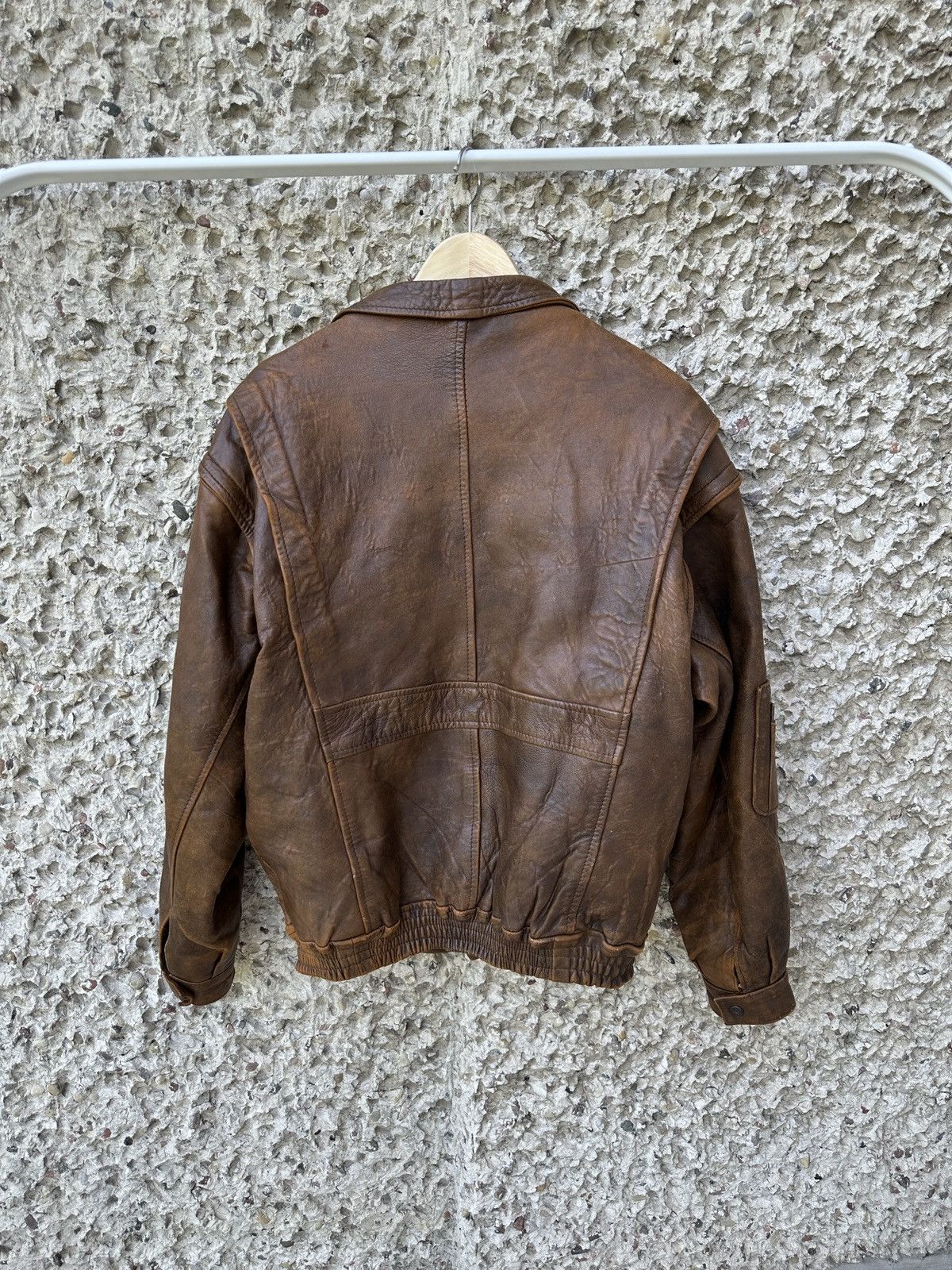 Vintage Vintage 90s leather bomber cowboy jacket Size US L / EU 52-54 / 3 - 6 Thumbnail