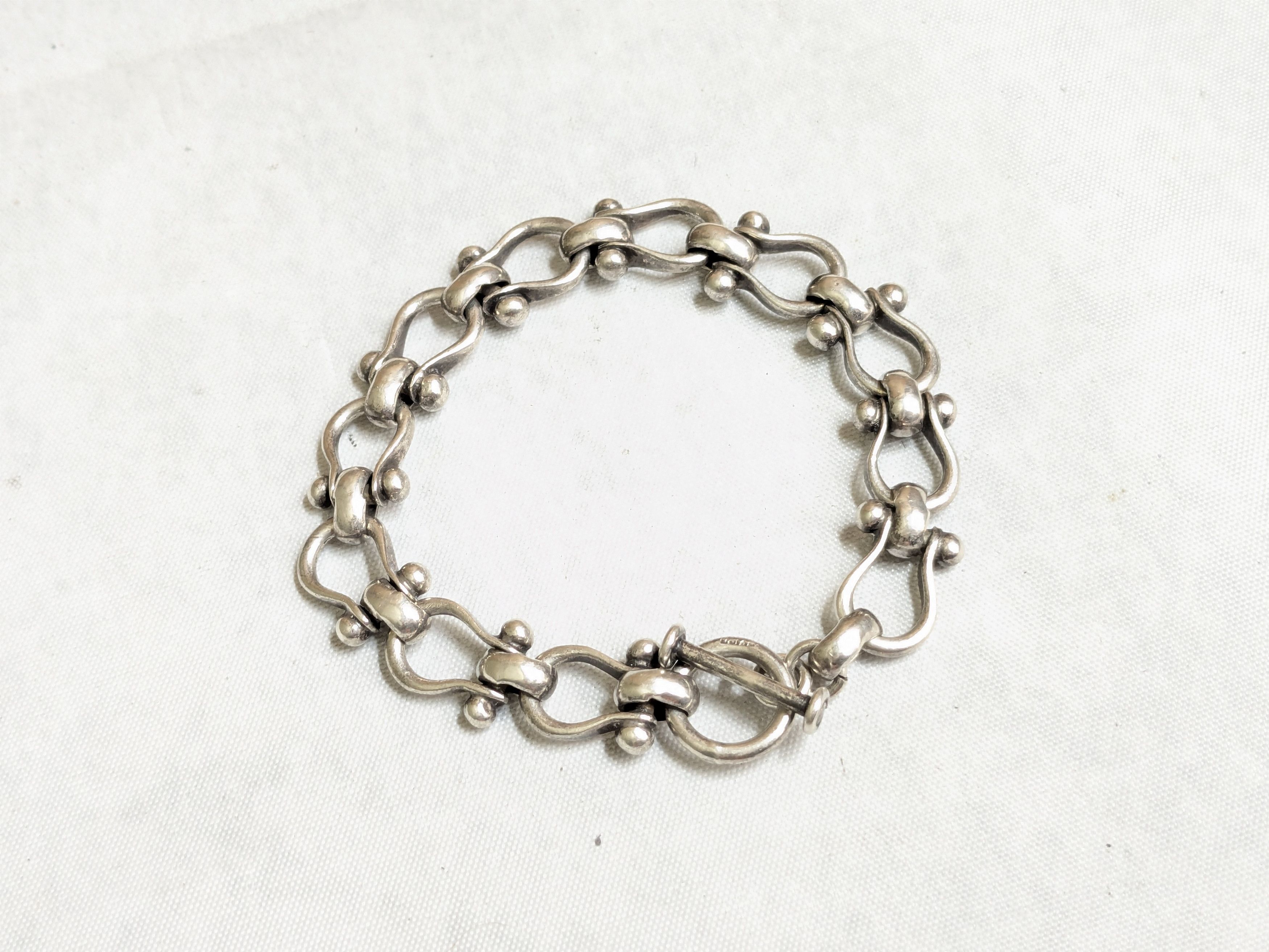 Jewelry Vintage Sterling Silver Equestrian Bracelet Taxco 7.75" Size ONE SIZE - 4 Thumbnail