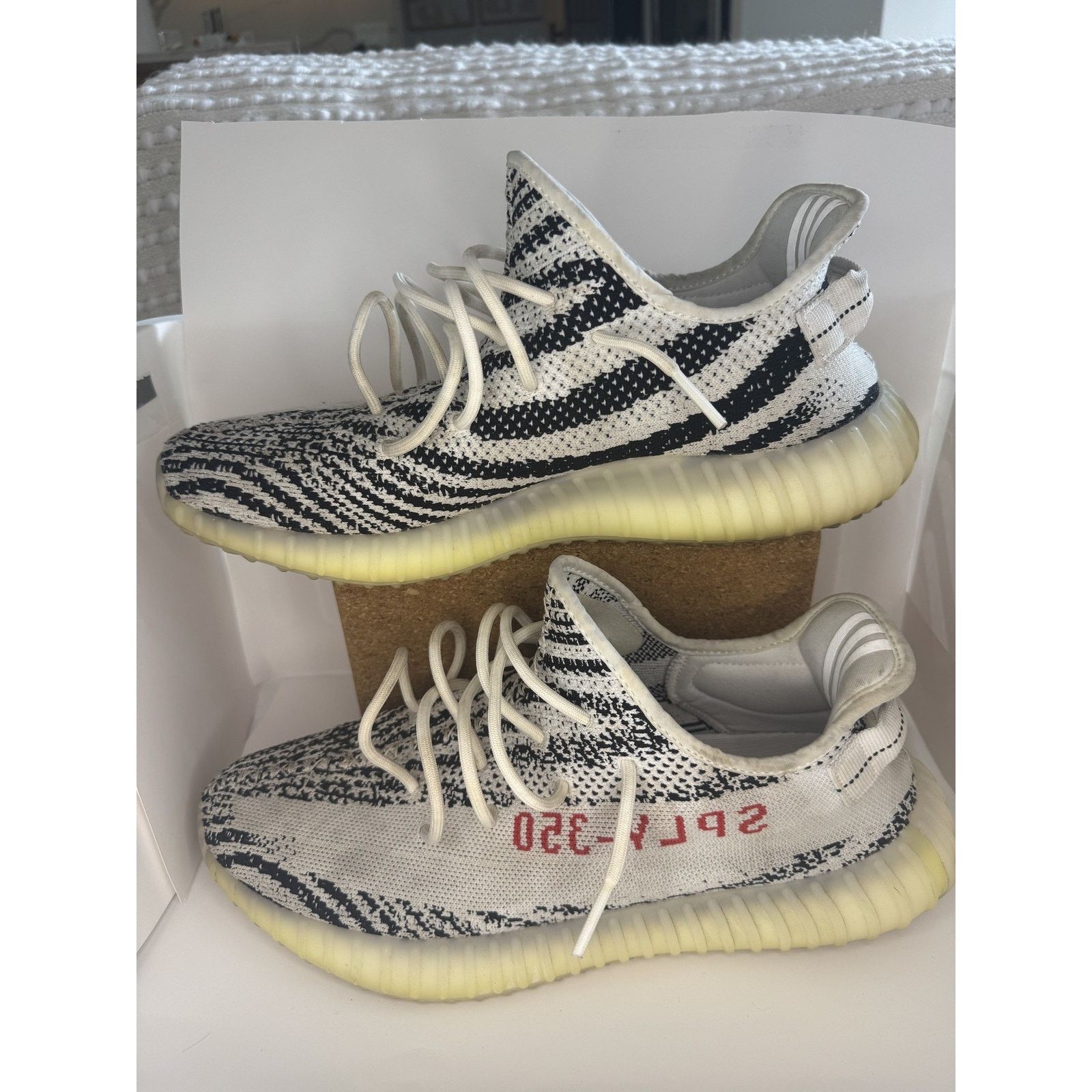 Adidas Adidas YeezyBoost 350 V2 Zebra Shoes Primeknit 2018 Sneakers Size US 12 / EU 45 - 1 Thumbnail