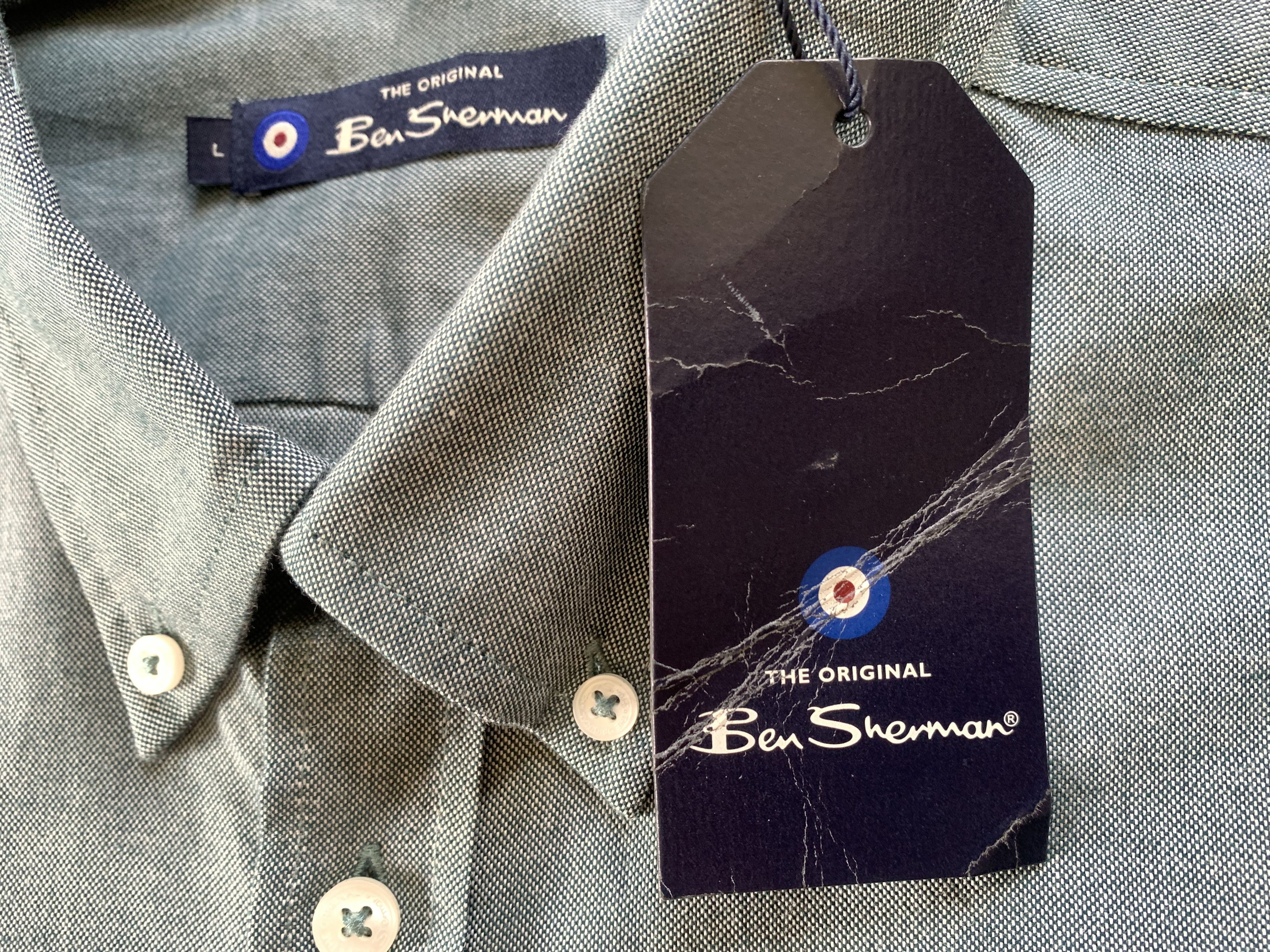 Ben Sherman Ben Sherman Dark Emerald Cotton Button Down Shirt Size US L / EU 52-54 / 3 - 8 Thumbnail