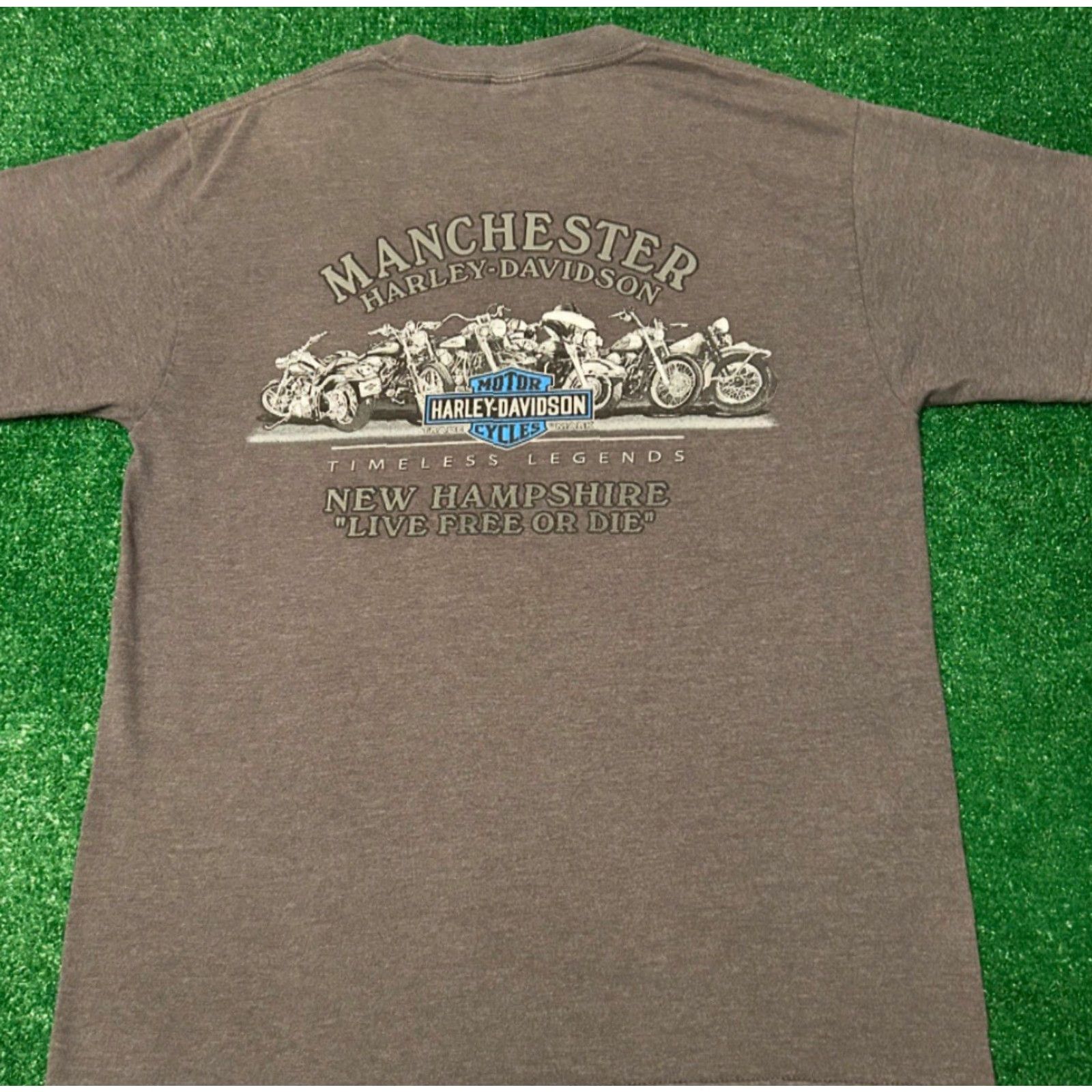 Harley Davidson VINTAGE Harley-Davidson Skull Biker Art Tee Shirt Mens M Gray 90s Y2K Motorcycle Grunge Hip Hop Punk Size US M / EU 48-50 / 2 - 2 Thumbnail