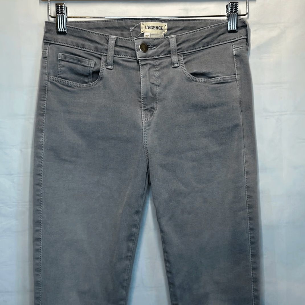 L'AGENCE L'agence Brigitte Mid Rise Skinny Gris Gray Jeans Women Size 27 Size 27" / US 4 / IT 40 - 2 Thumbnail