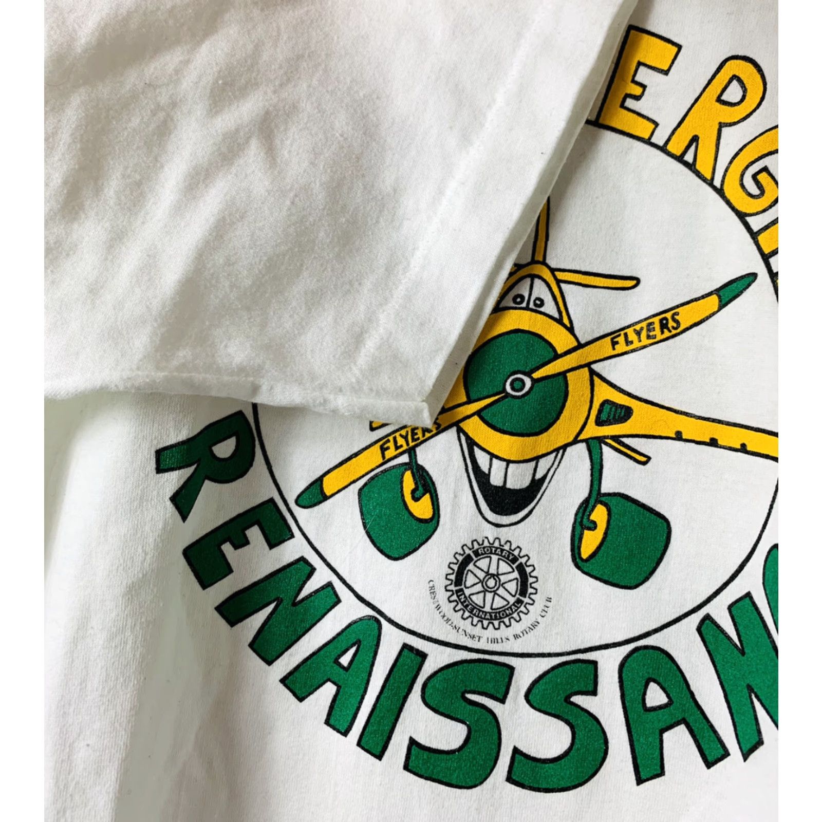Fruit Of The Loom VINTAGE Lindbergh Flyers Renaissance Flight Pilot T-Shirt XL White Graphic Tee 1990s Mens Size US XL / EU 56 / 4 - 5 Thumbnail