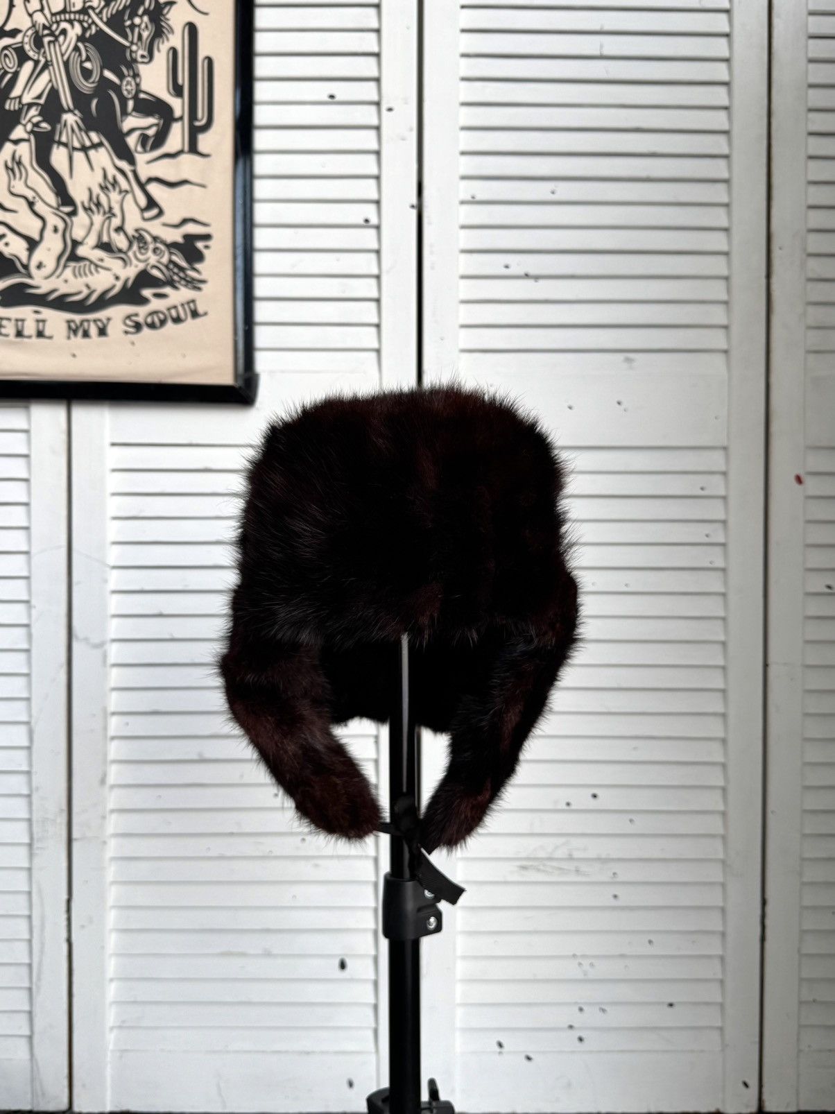 Vintage Vintage 1970s Burgundy Mink Fur Ushanka Trapper Hat Sheen Size ONE SIZE - 4 Thumbnail