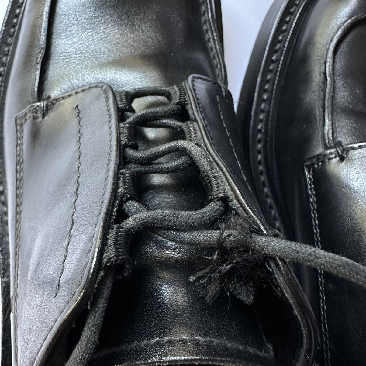 Prada 1999 FW Runway Leather Square Toe Derby Shoes