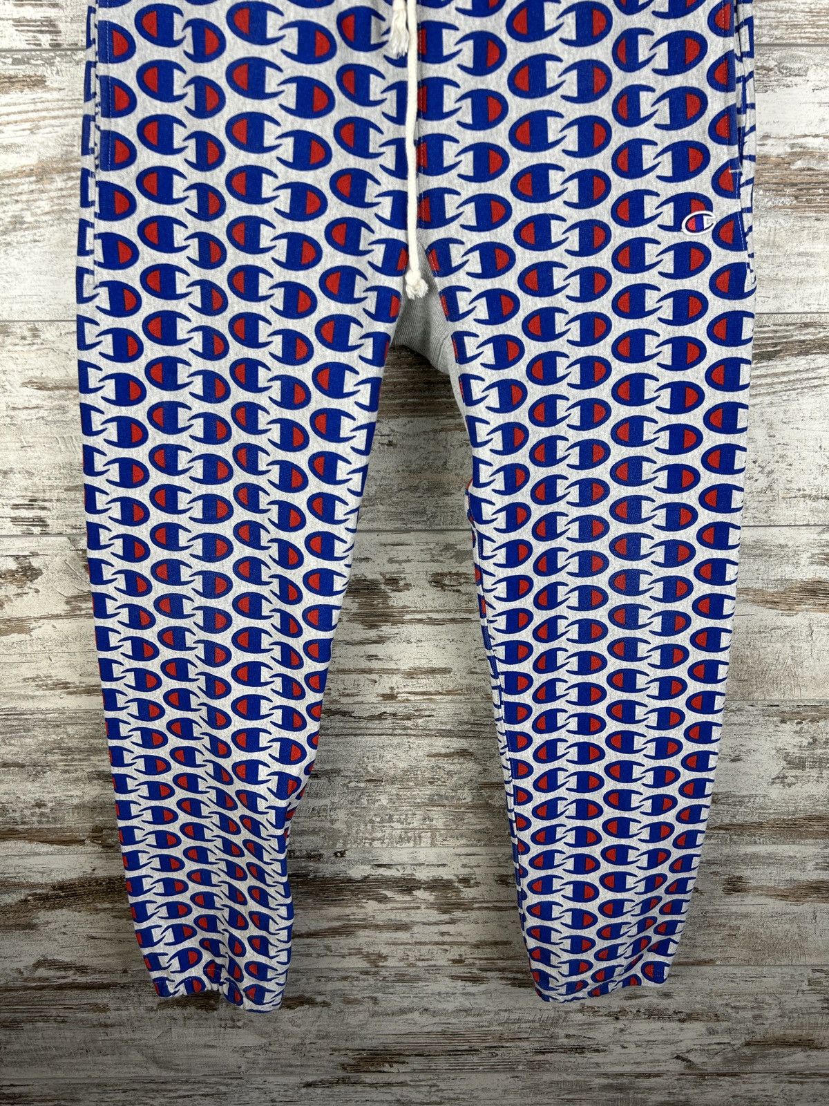 Champion × Vintage Mens Vintage Champion Monogram Sweatpants Reverse Weave Warm Size US 34 / EU 50 - 3 Thumbnail