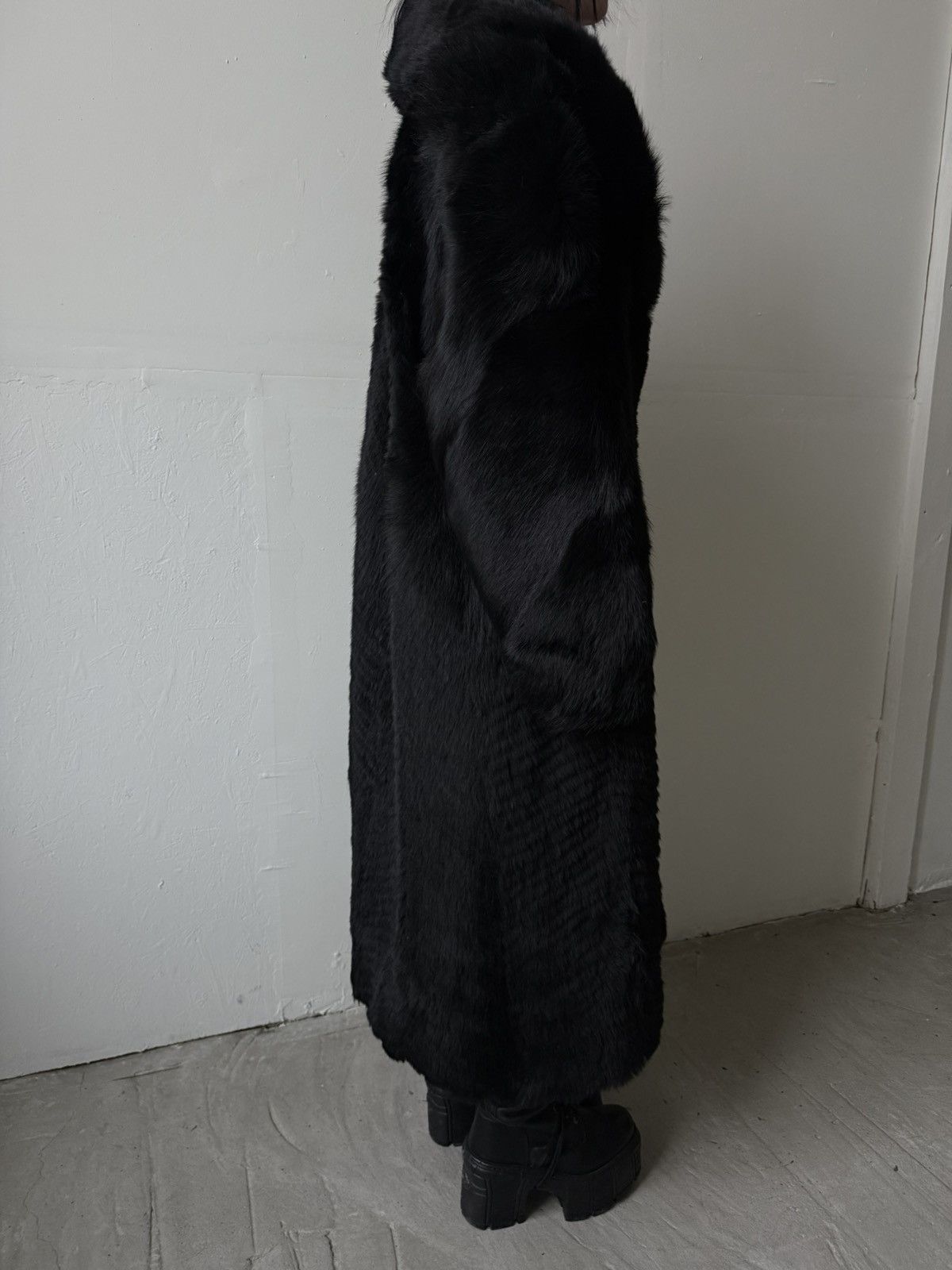 Other Vintage Real Fur Maxi Coat Grunge Size XS / US 0-2 / IT 36-38 - 8 Thumbnail