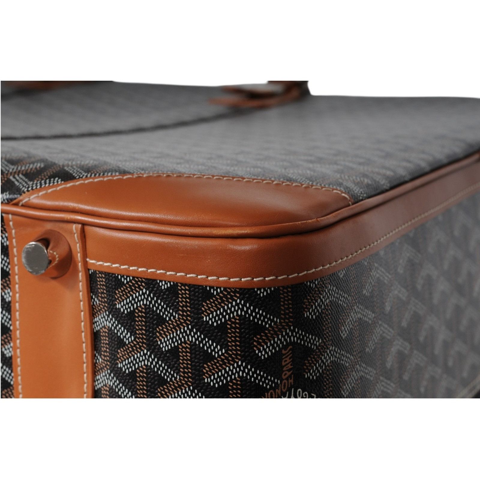 Goyard Brown Goyardine Canvas Leather Majordome 60 Travel Luggage Size ONE SIZE - 9 Thumbnail