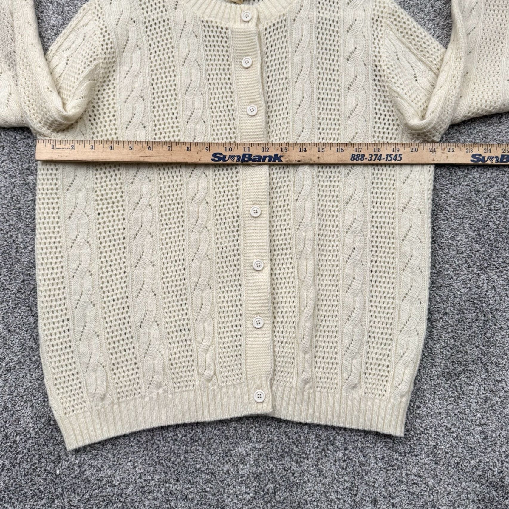 Vintage VINTAGE Keneth Too Plus Cardigan Sweater Plus 1X Ivory 80s Grandmacore Fisherman Women Size XL / US 12-14 / IT 48-50 - 4 Thumbnail