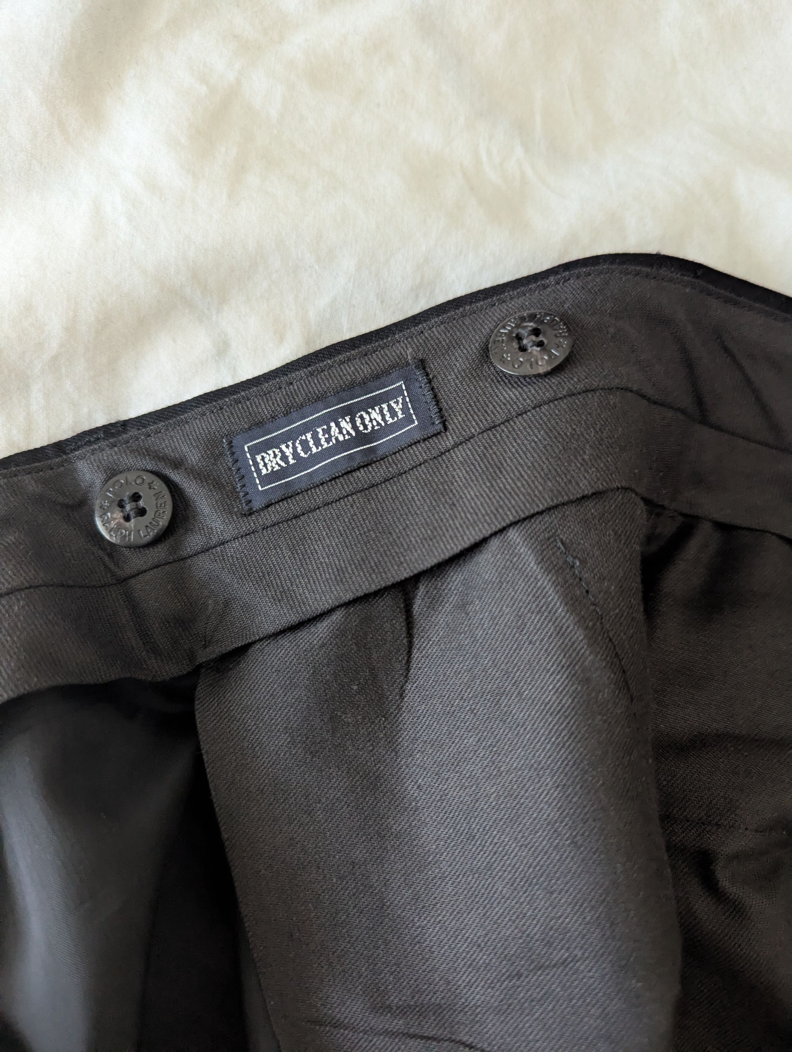 Polo Ralph Lauren Vintage Wool Black Pant Size 38L - 6 Thumbnail