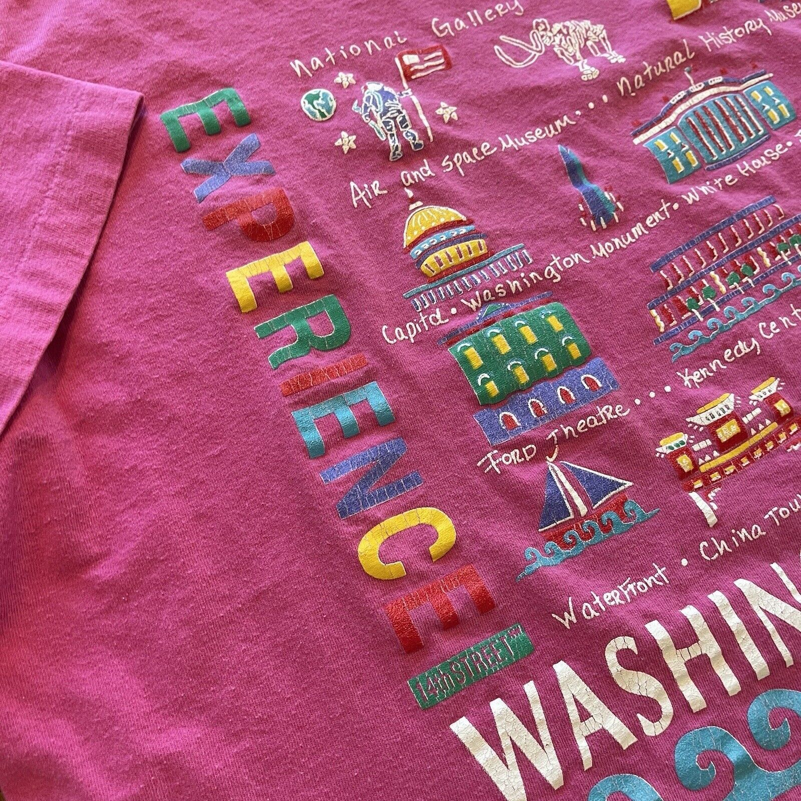 Fruit Of The Loom Vtg 90s Washington DC T-Shirt Tourist Much to Experience XL Size US XL / EU 56 / 4 - 4 Thumbnail