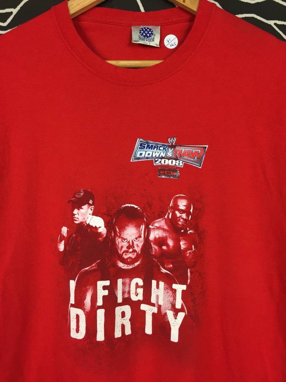 Vintage × WWE × WWF Smackdown Raw 2008 I Fight Dirty Undertaker John Cena Tee Size US L / EU 52-54 / 3 - 3 Thumbnail