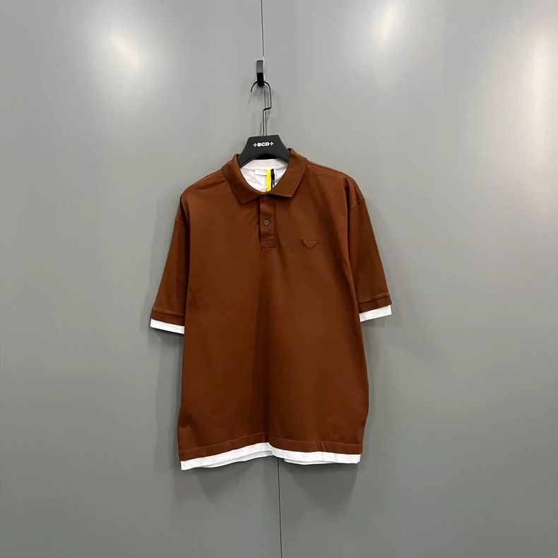 Prada Prada Brown logo fake two-piece polo shirt 2502-Nextarrow Size US XXL / EU 58 / 5 - 1 Thumbnail