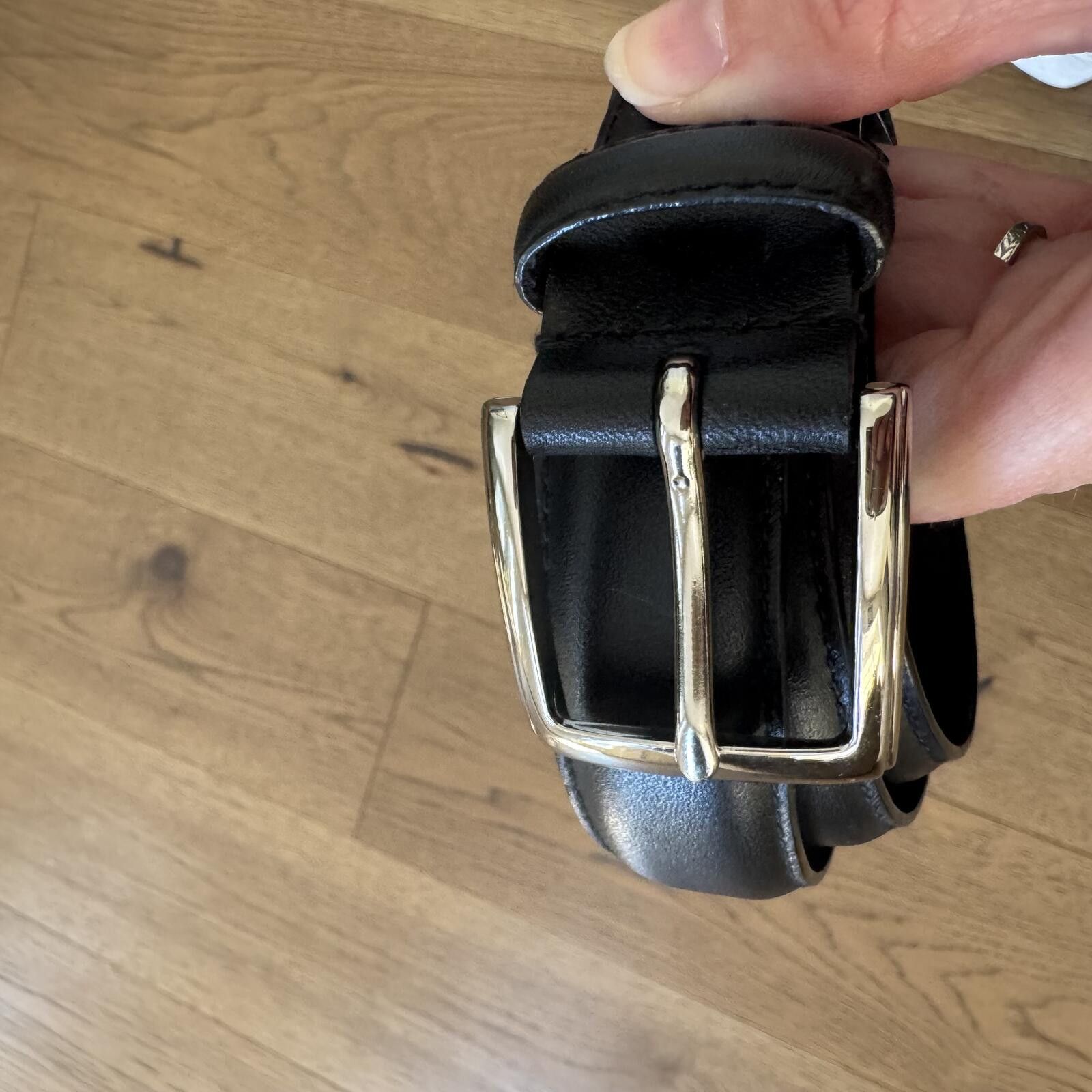 Polo Ralph Lauren Polo Ralph Lauren Black Leather Belt with Silver Buckle-40 Size ONE SIZE - 2 Thumbnail