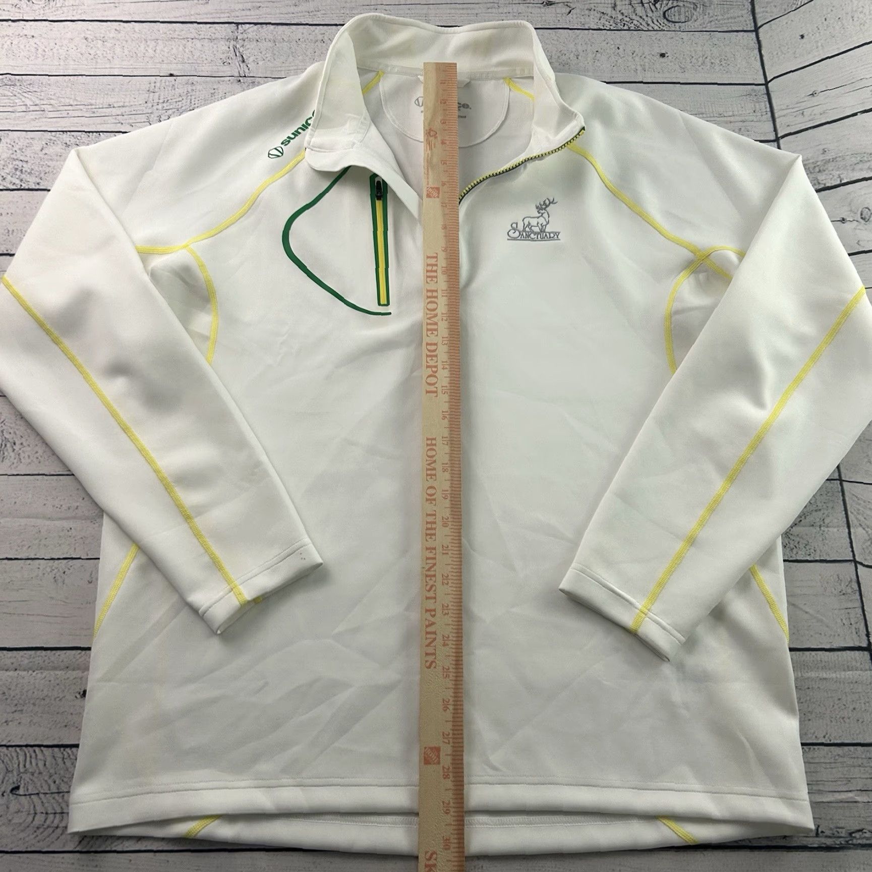Sanctuary Sunice Sanctuary Jacket Pullover 1/4 Zip Men XL White Green Yellow Golf Size US XL / EU 56 / 4 - 5 Thumbnail