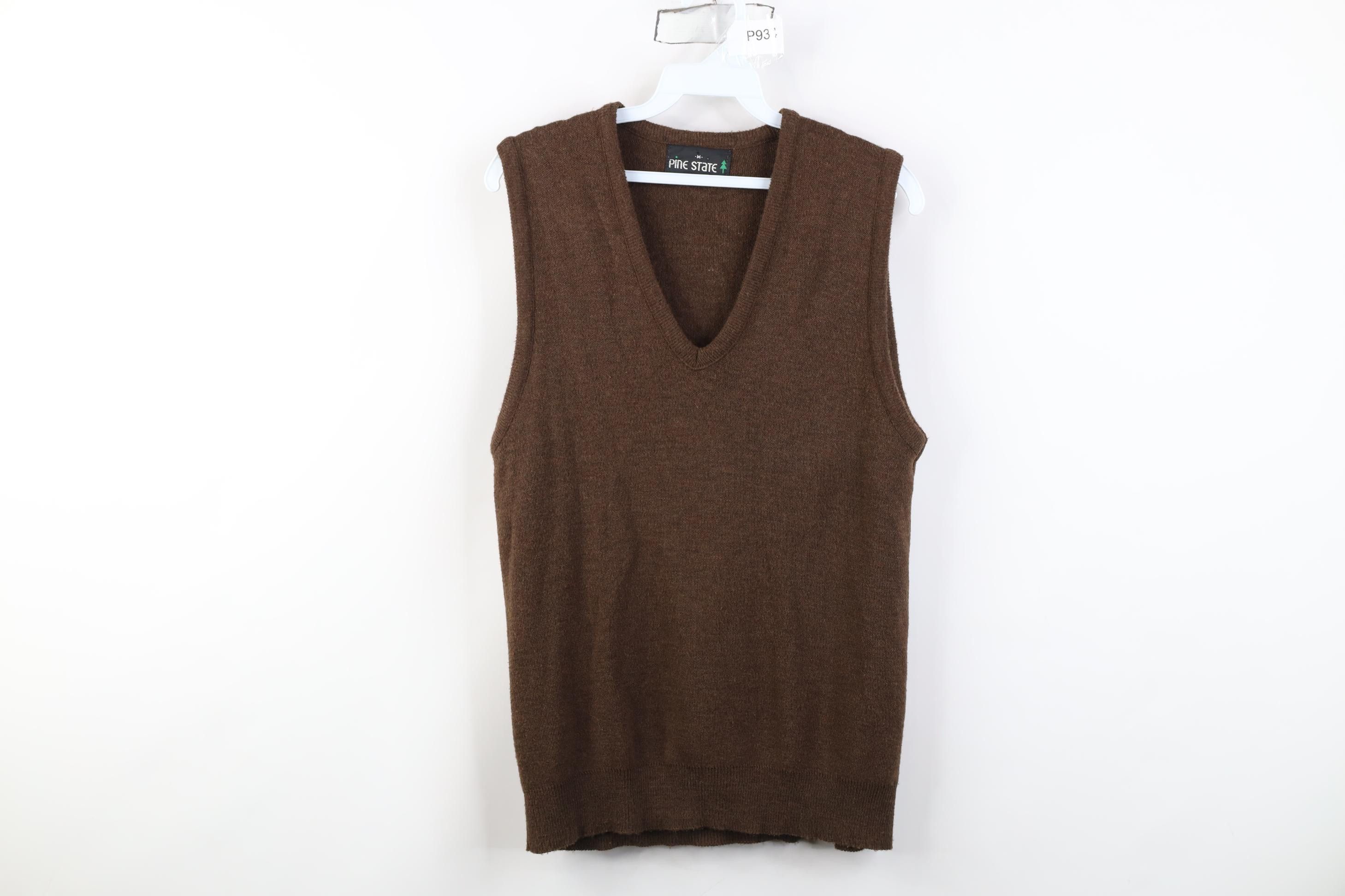 Vintage Vintage 70s Streetwear Knit V-Neck Sweater Vest Brown USA Size US M / EU 48-50 / 2 - 1 Thumbnail