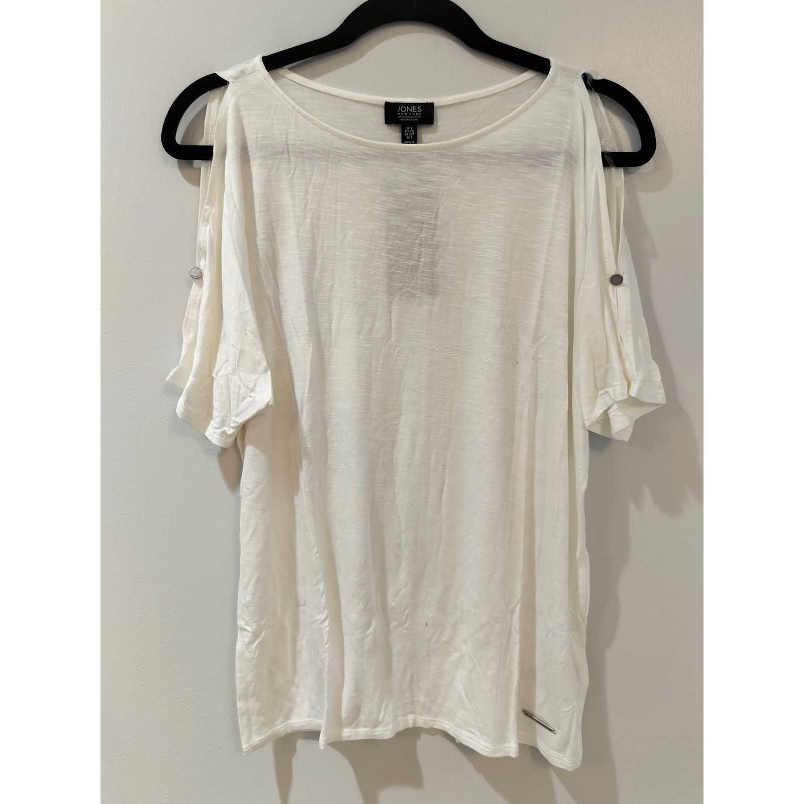 Jones New York Jones New York Signature Cold Shoulder Top Ivory S Size S / US 4 / IT 40 - 1 Thumbnail