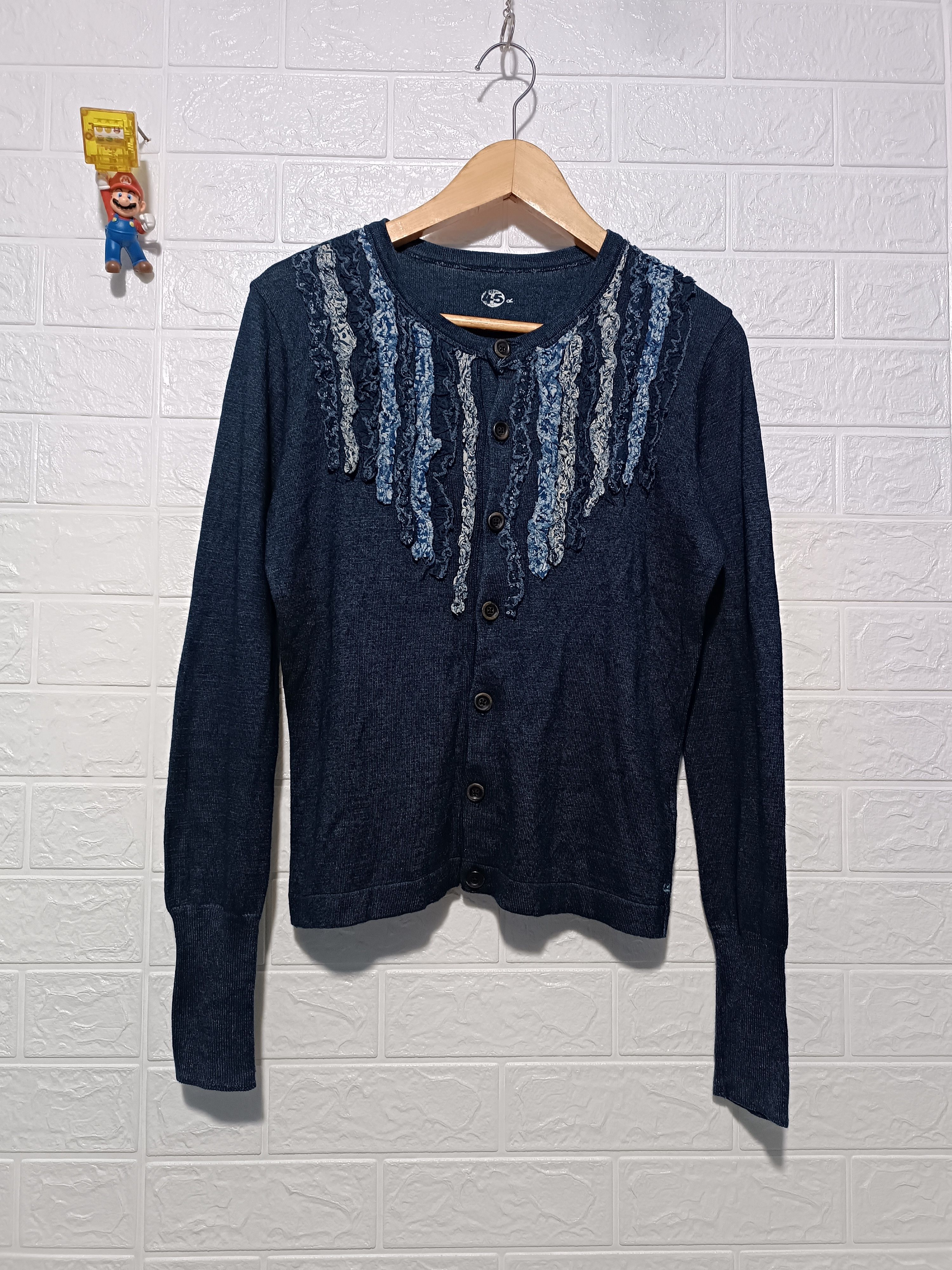 45rpm 45rpm Indigo Dyed Cotton Knit Cardigan Denim Cut Size M / US 6-8 / IT 42-44 - 1 Thumbnail