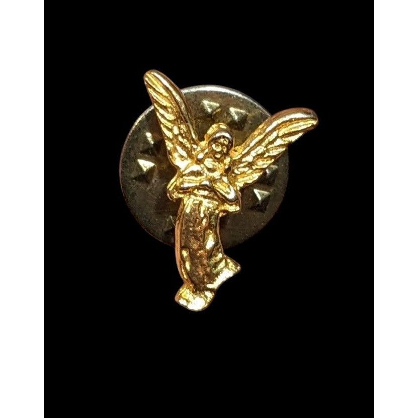 Other Vintage Long Winged Lady Angel Gold Tone Lapel Pin Size ONE SIZE - 1 Thumbnail