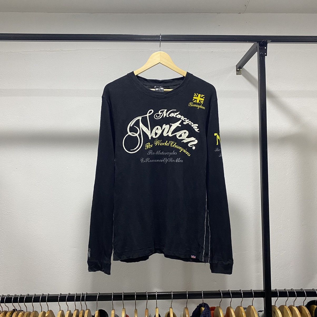 Japanese Brand Sick☠️ Norton Motor Racing Poem 90s Punk Y2K Size US S / EU 44-46 / 1 - 2 Thumbnail