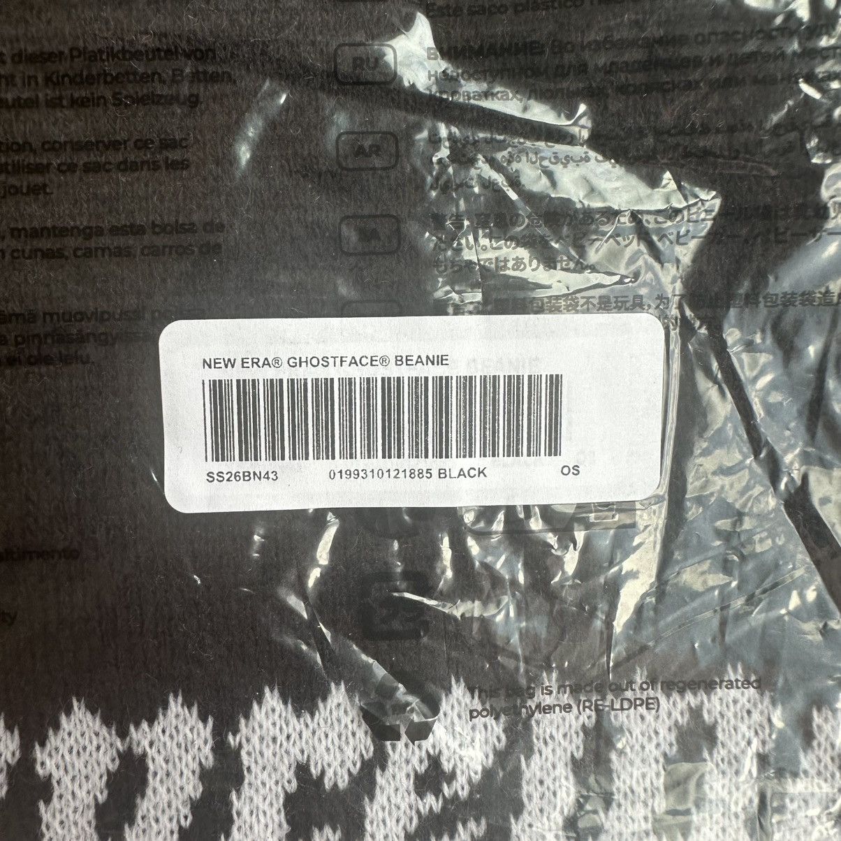 New Era × Supreme Supreme New Era Ghostface Beanie Black Size ONE SIZE - 3 Thumbnail
