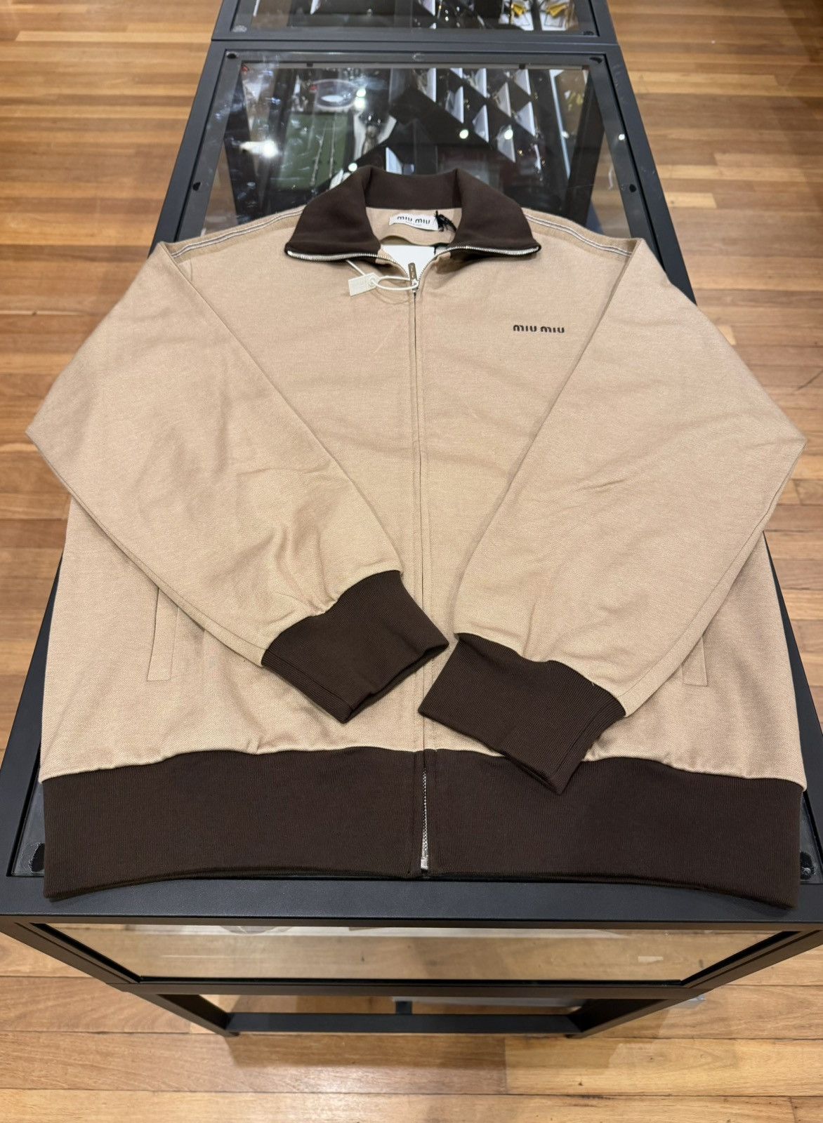 Miu Miu Miu Miu Jersey Oxford Full Zip - Cammeo Size US XXL / EU 58 / 5 - 3 Thumbnail