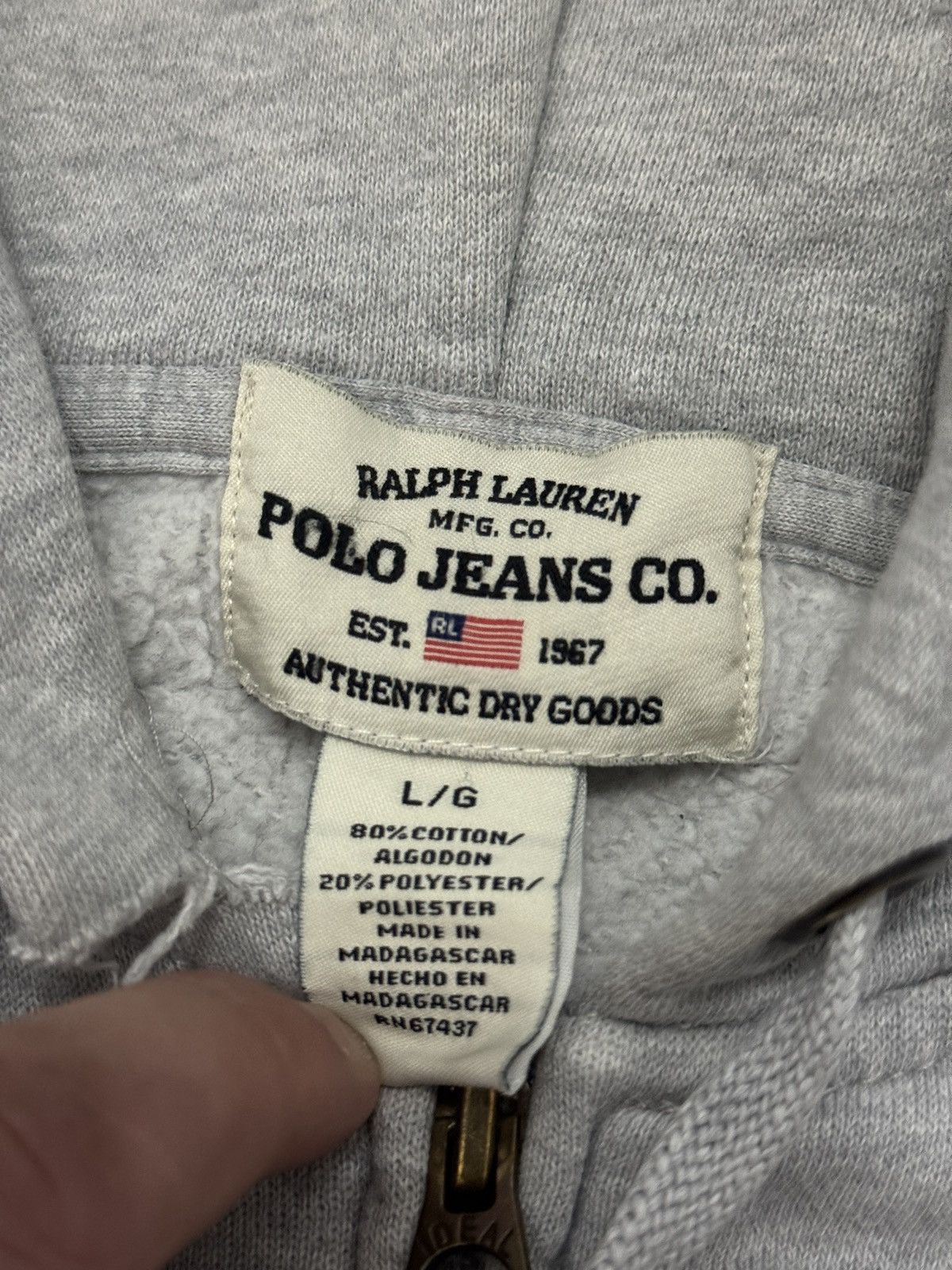 Polo Ralph Lauren Polo Ralph Lauren Jeans Company vintage 1990 zip-up hoodie Size US L / EU 52-54 / 3 - 6 Thumbnail