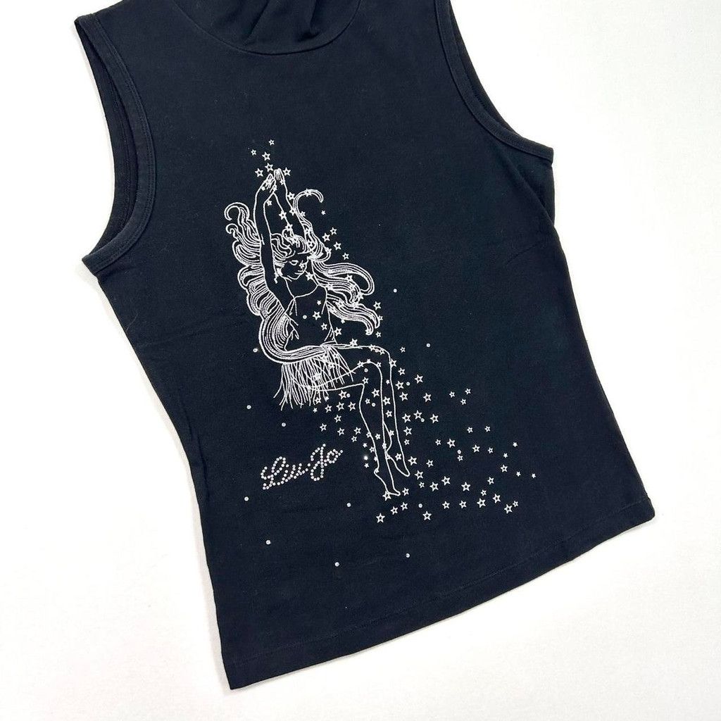Liu Jo y2k euro black turtleneck tank top with fairy Size S / US 4 / IT 40 - 6 Thumbnail