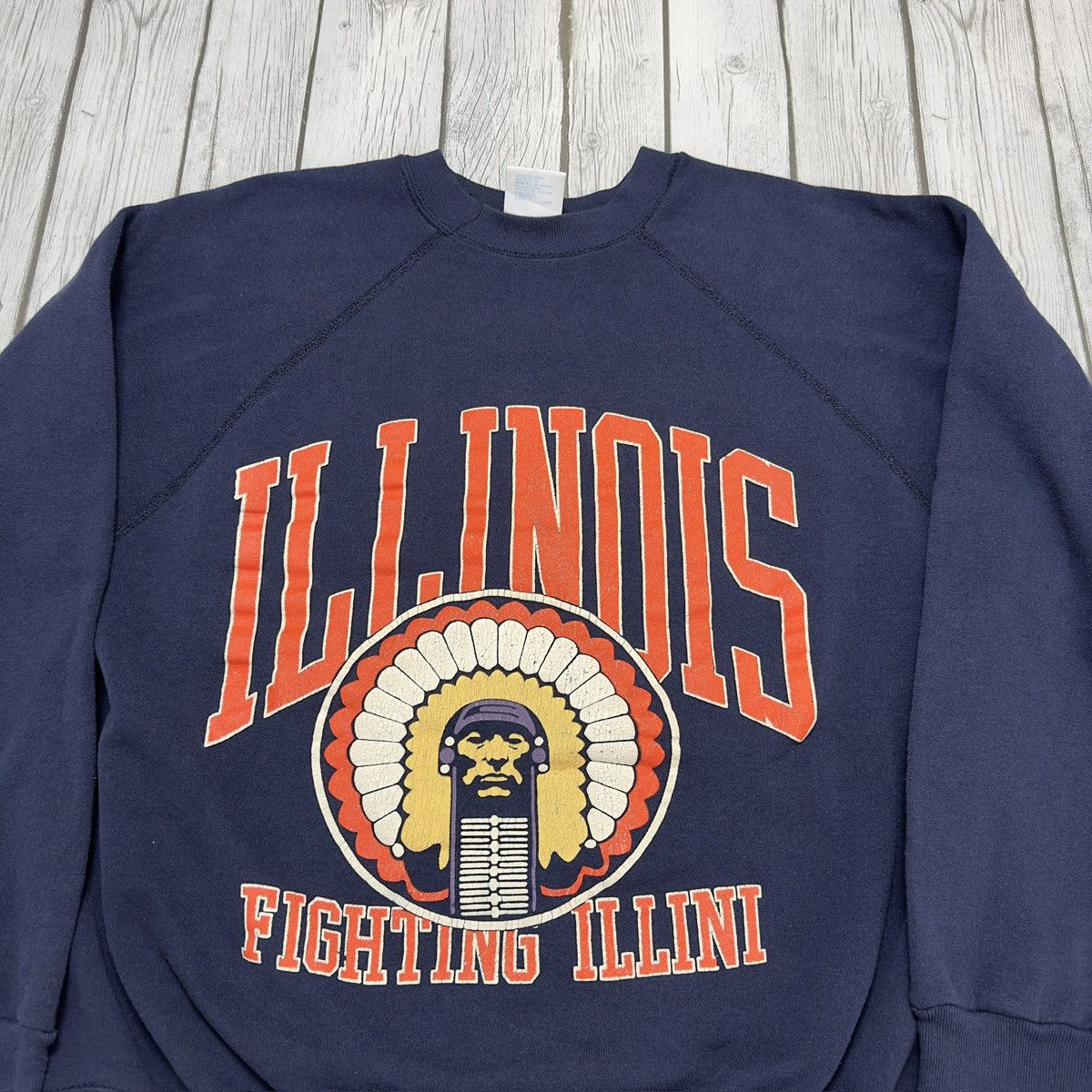 NCAA × Tultex × Vintage Vintage Illinois Fighting Illini sweatshirt Size US XL / EU 56 / 4 - 3 Thumbnail